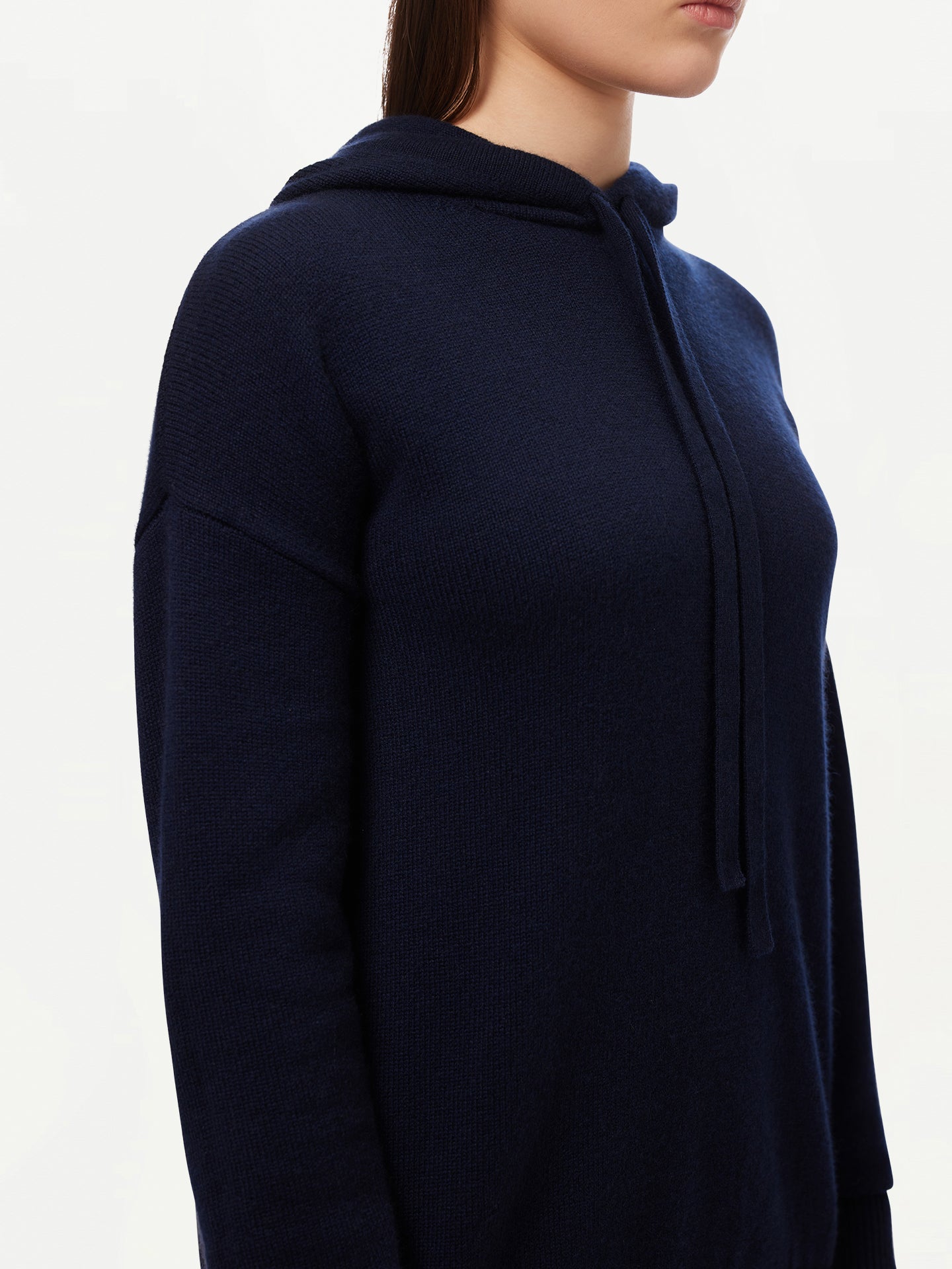 Women's Cashmere Pullover Hoodie Navy - Gobi Cashmere