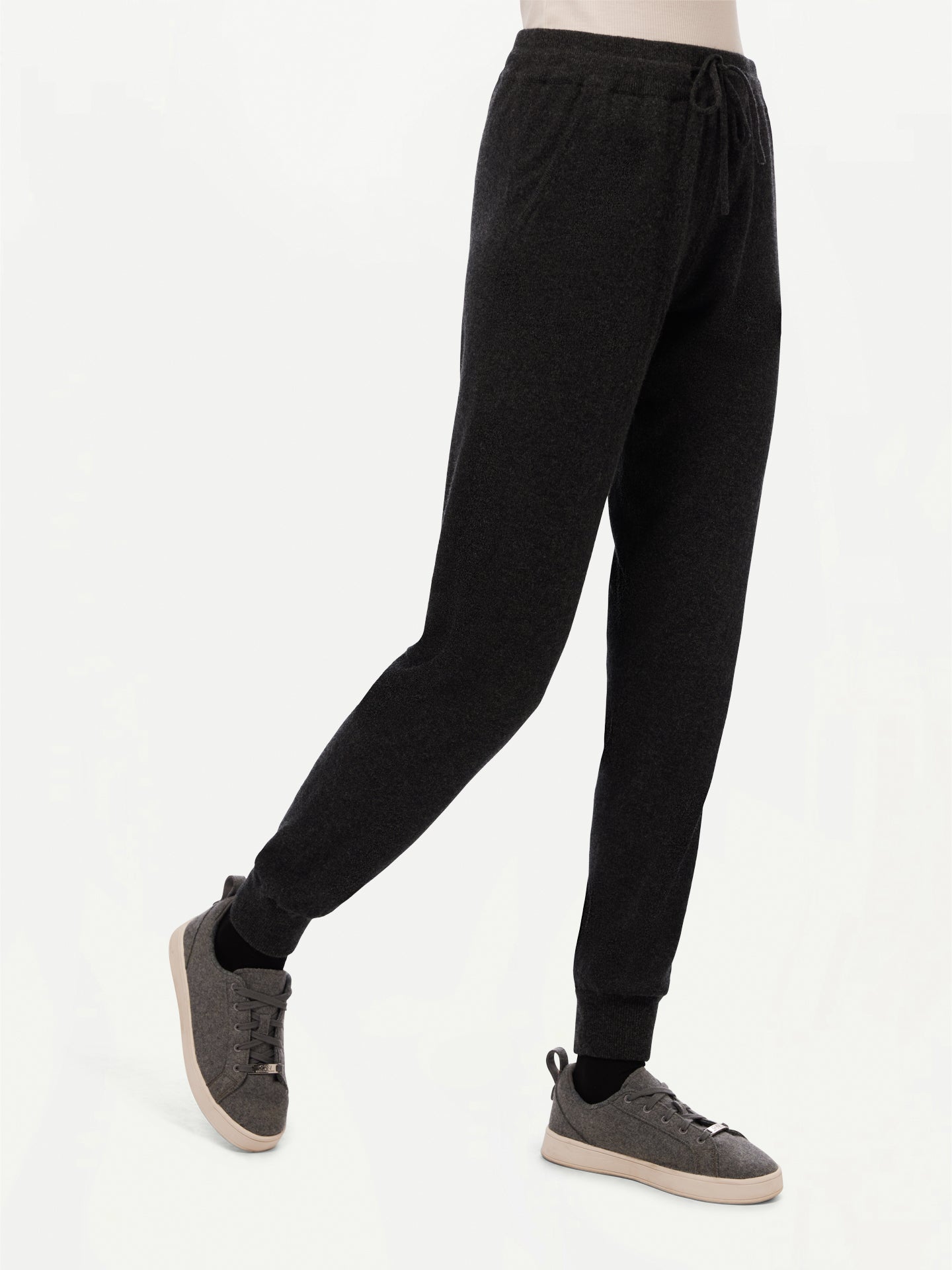 Women's Cashmere Cuffed Jogger Charcoal - Gobi Cashmere