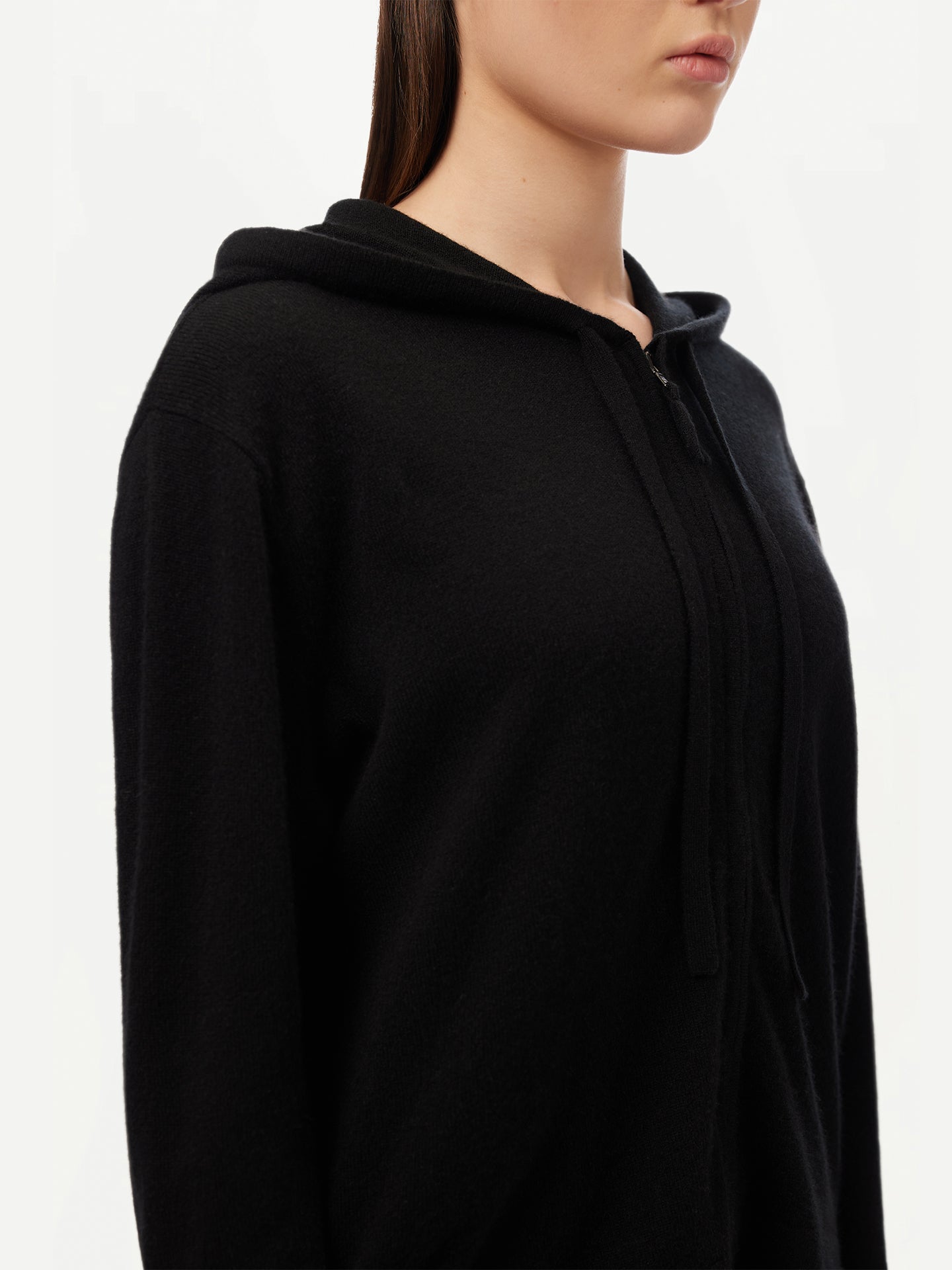 Women's Cashmere Hoodie Black - GOBI Cashmere 