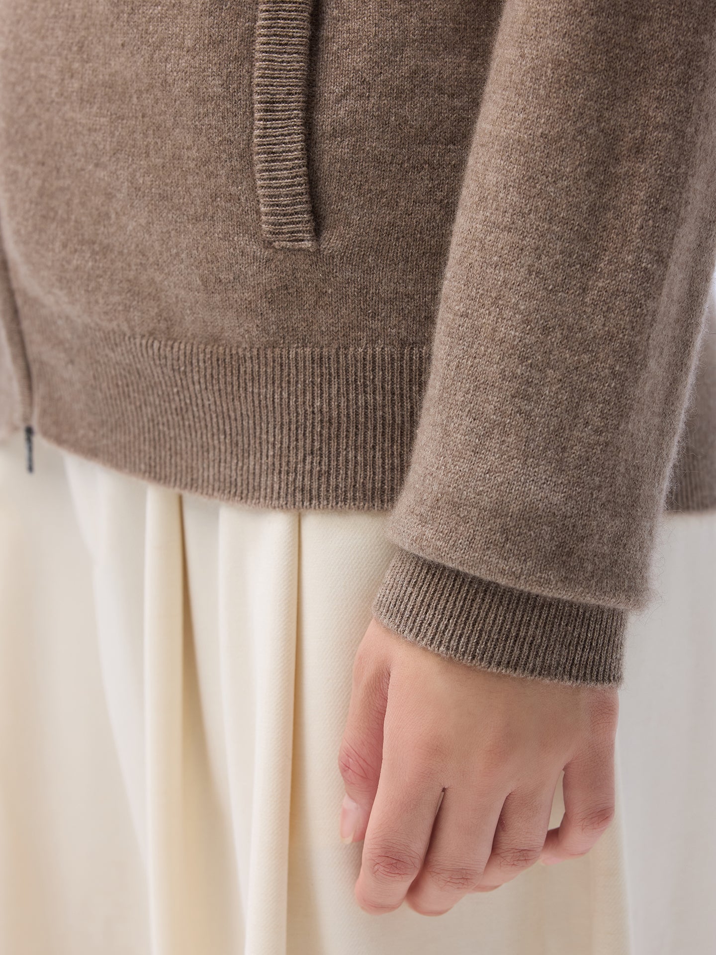 Essential Organic Colour Cashmere Full-Zip Cardigan