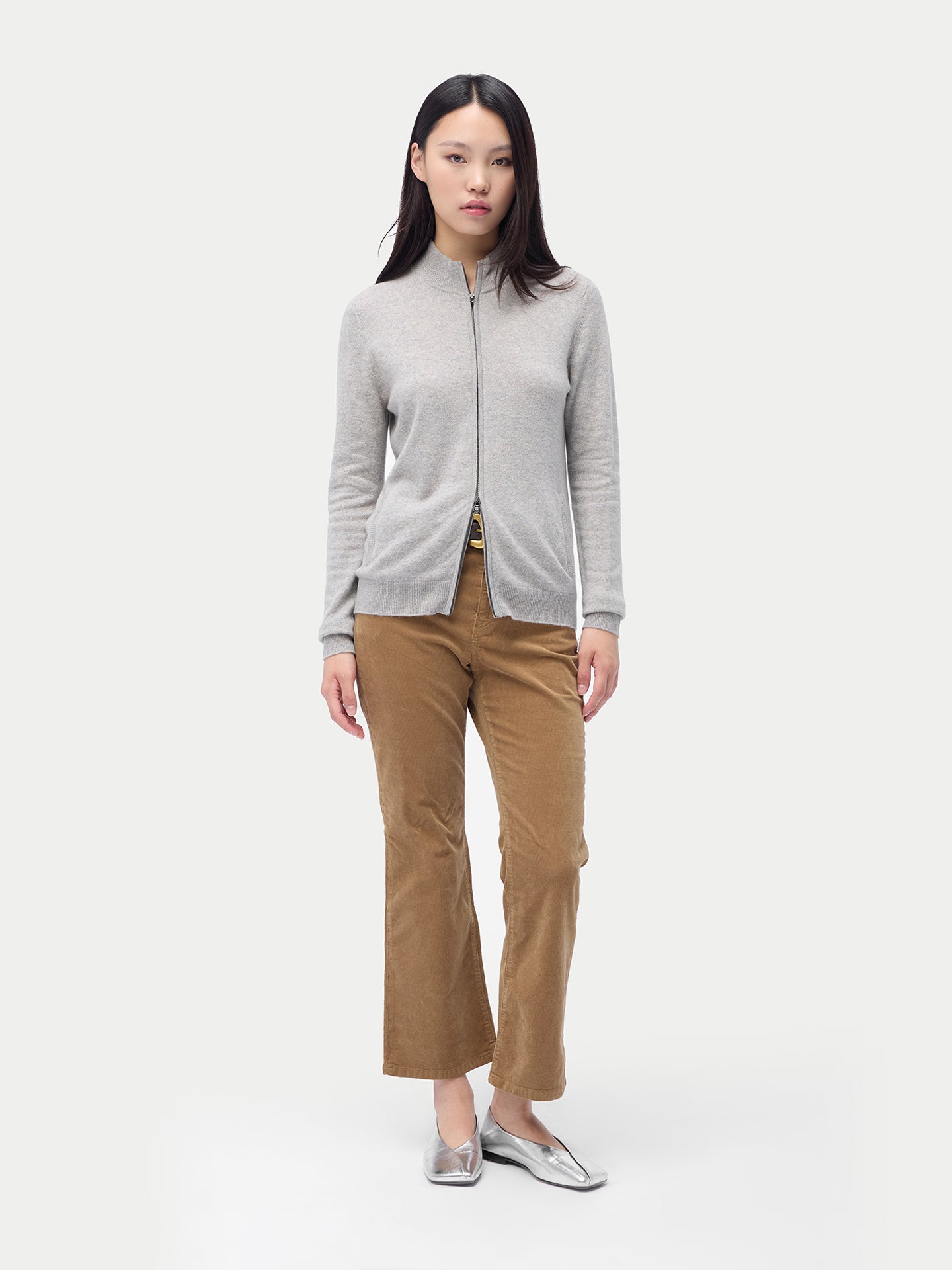 Kaszmirowy kardigan rozpinany w kolorze Organic