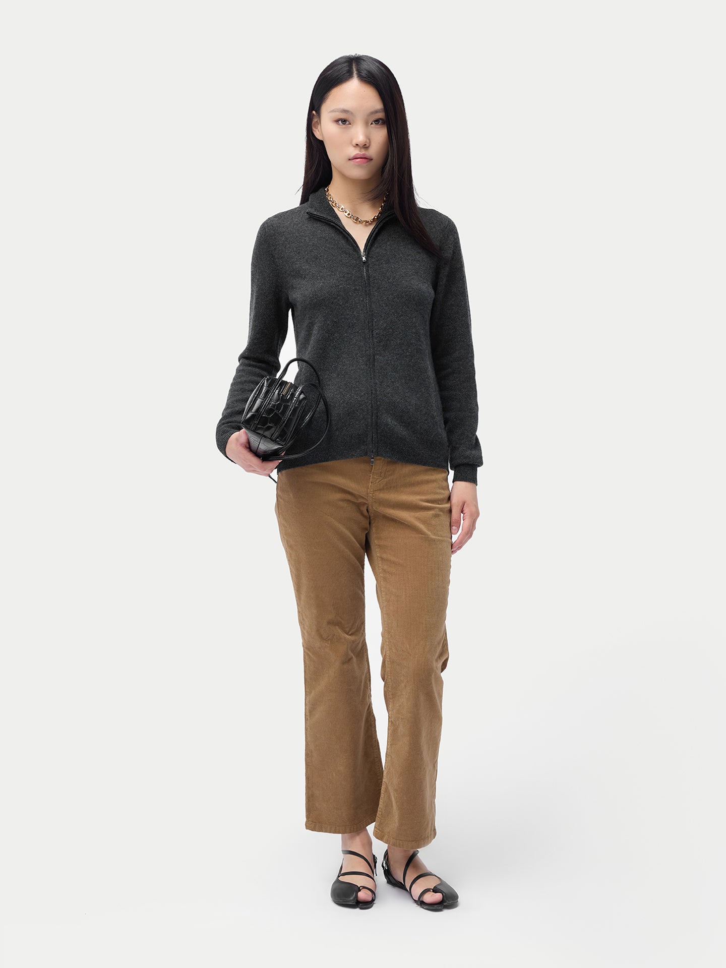 Essential Cashmere Full-Zip Cardigan