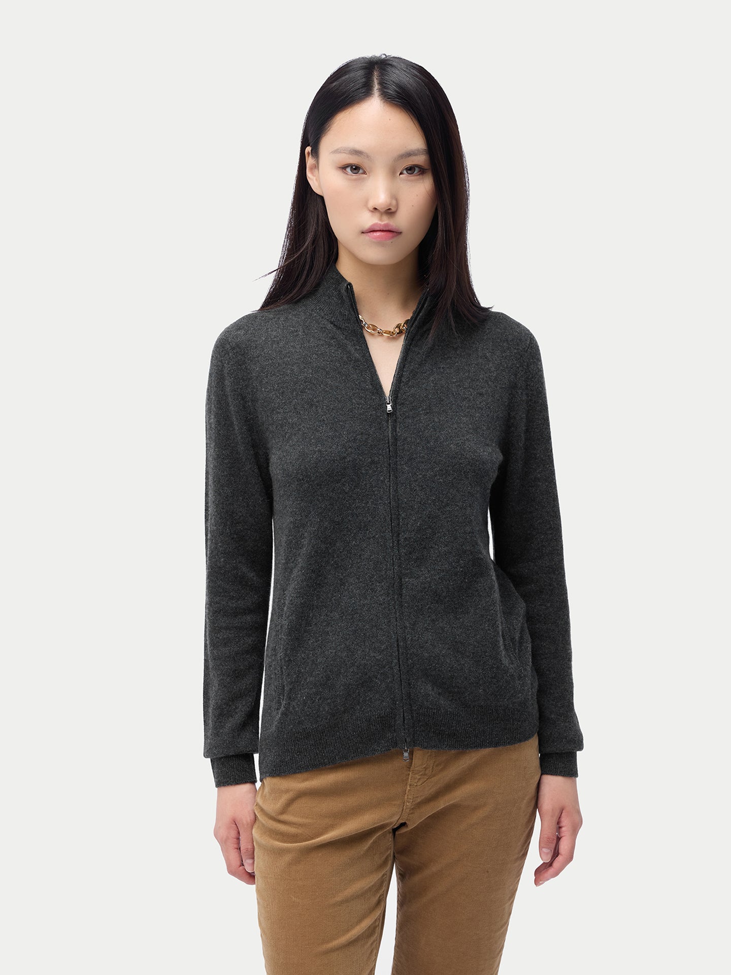 Essential Cashmere Full-Zip Cardigan
