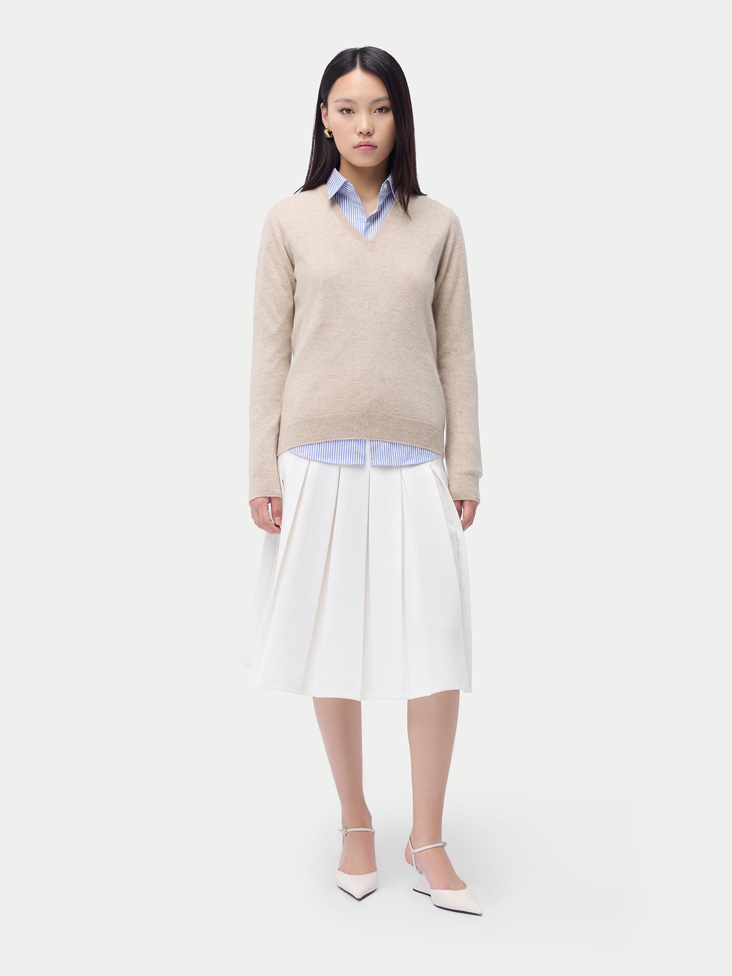 Organic Colour Essential Cashmere V-Neck Sweater