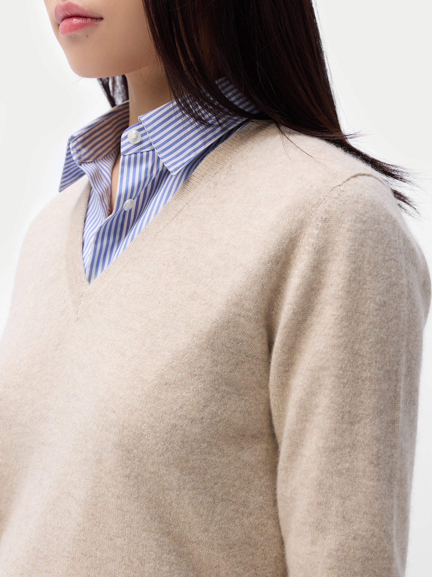 Organic Colour Essential Cashmere V-Neck Sweater