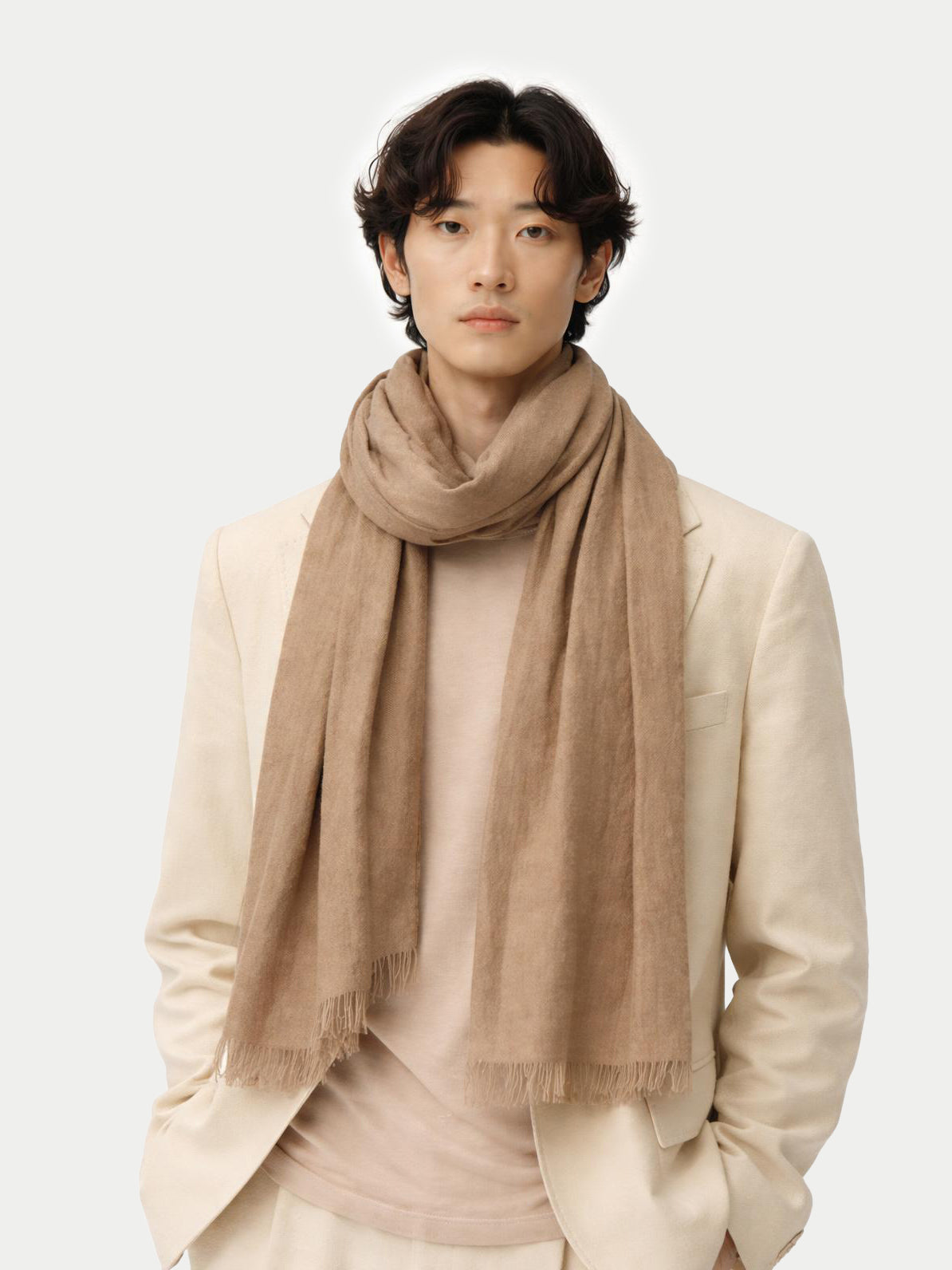 Organic Colour Cashmere Lightweight Woven Scarf