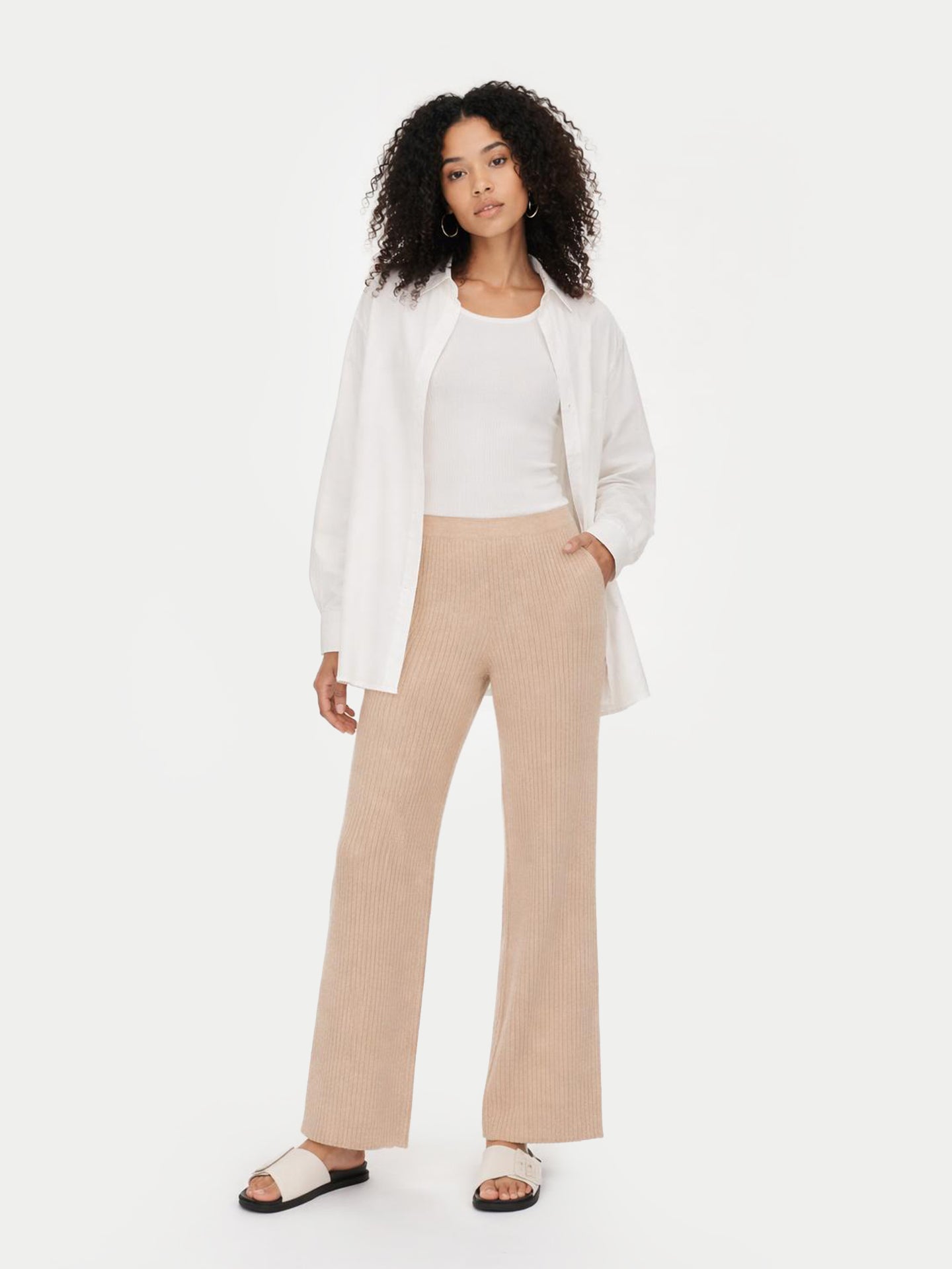 Pantaloni In Cashmere Di Colore Organico