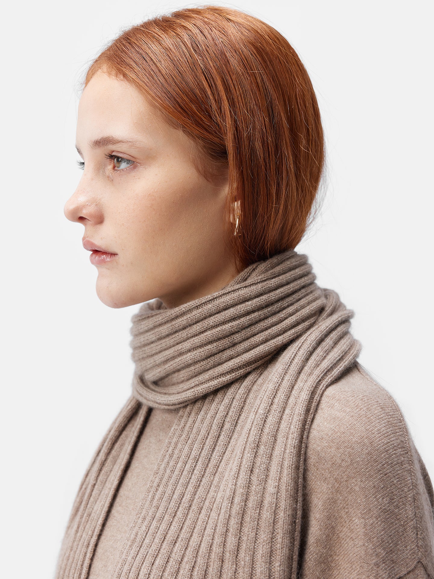 Unisex Organic Colour Responsible Cashmere Scarf Taupe - Gobi Cashmere