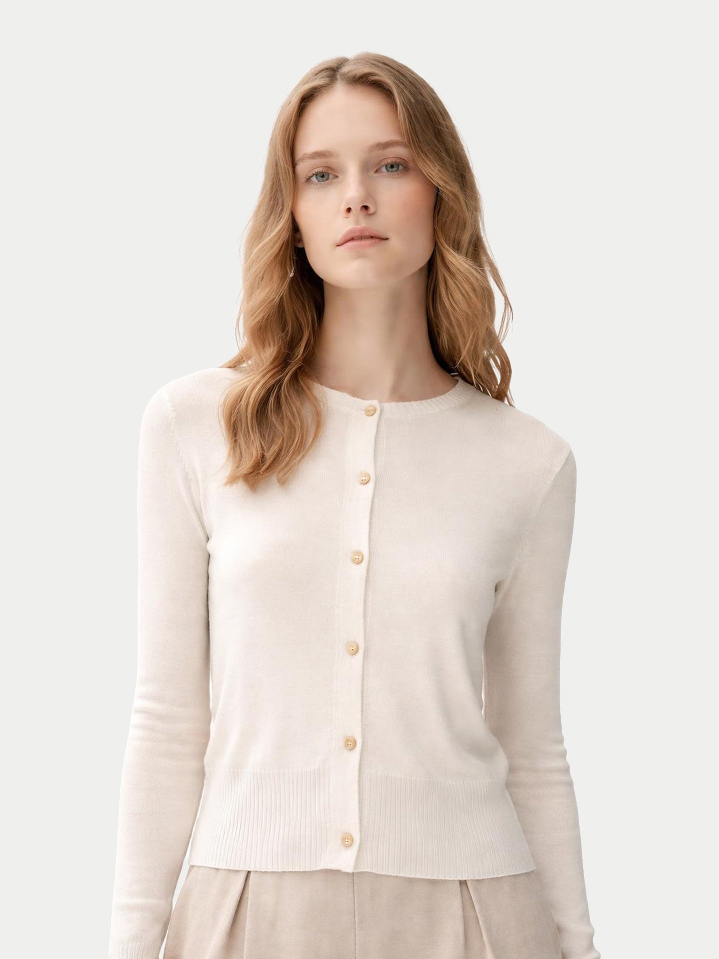 Cashmere Silk Buttoned Cardigan