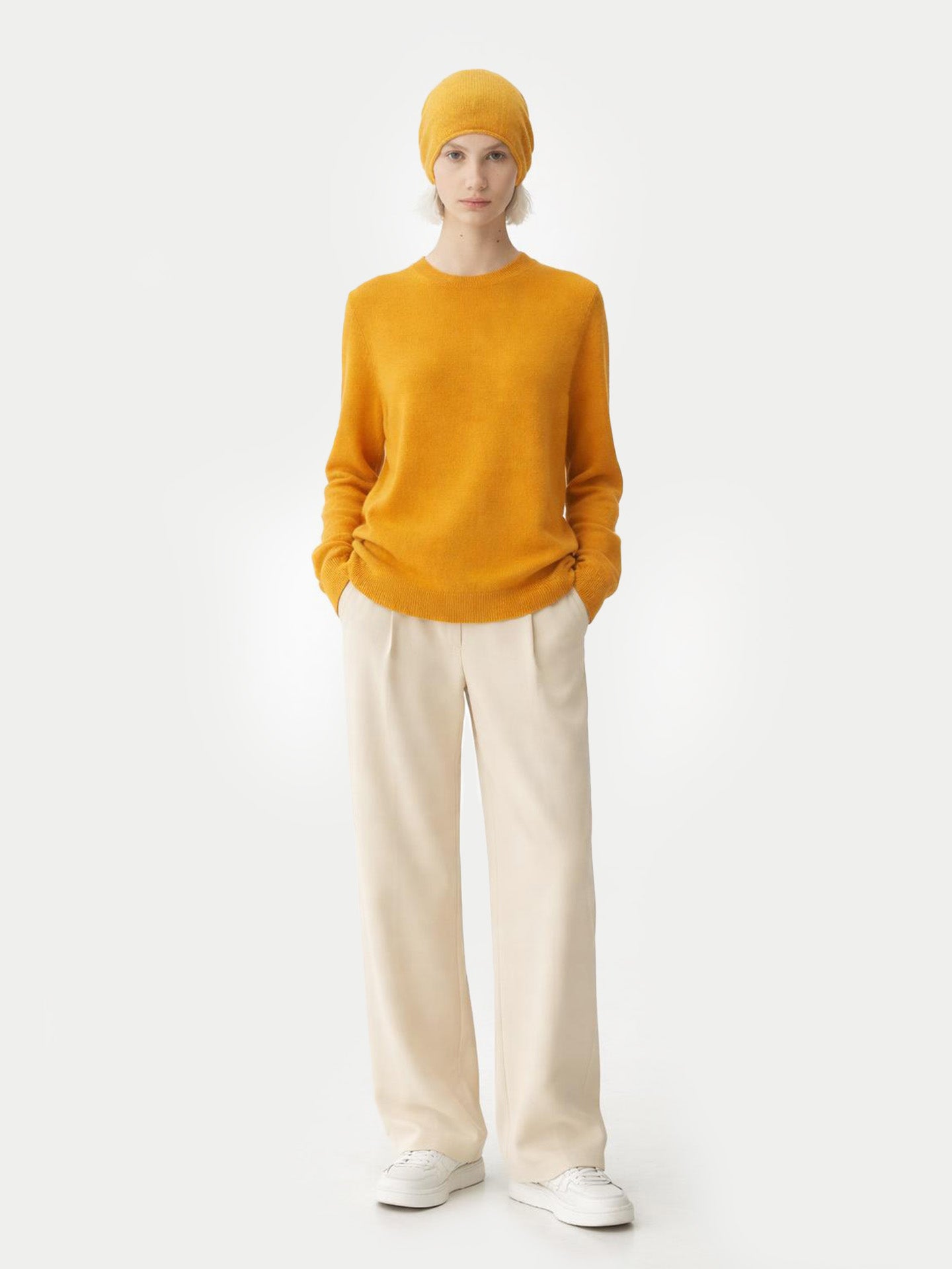 € 99 Cashmere Hat & Sweater Set Daffodil - Gobi Cashmere