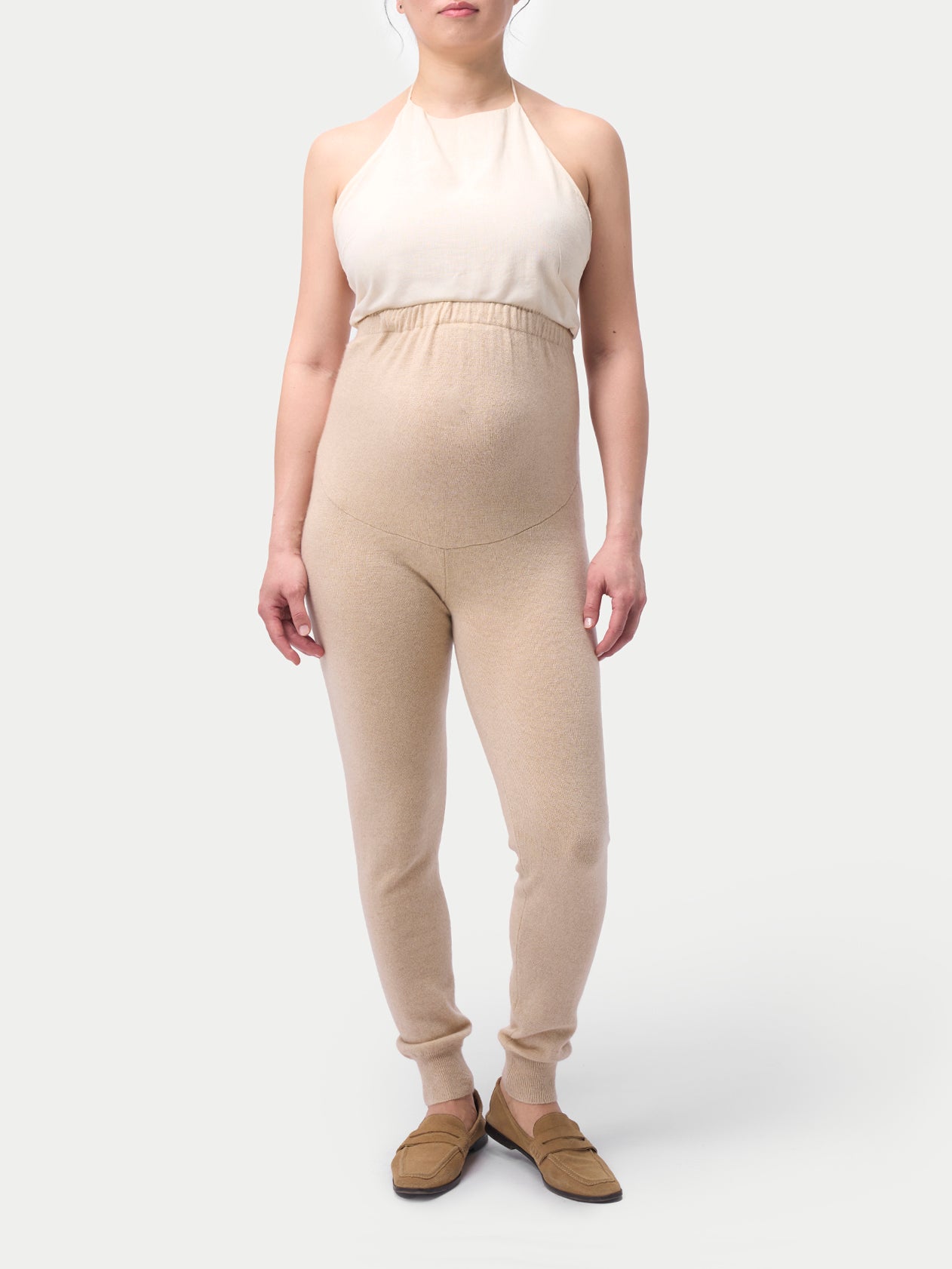 Organic Colour Over Bump Maternity Cashmere Knit Pants
