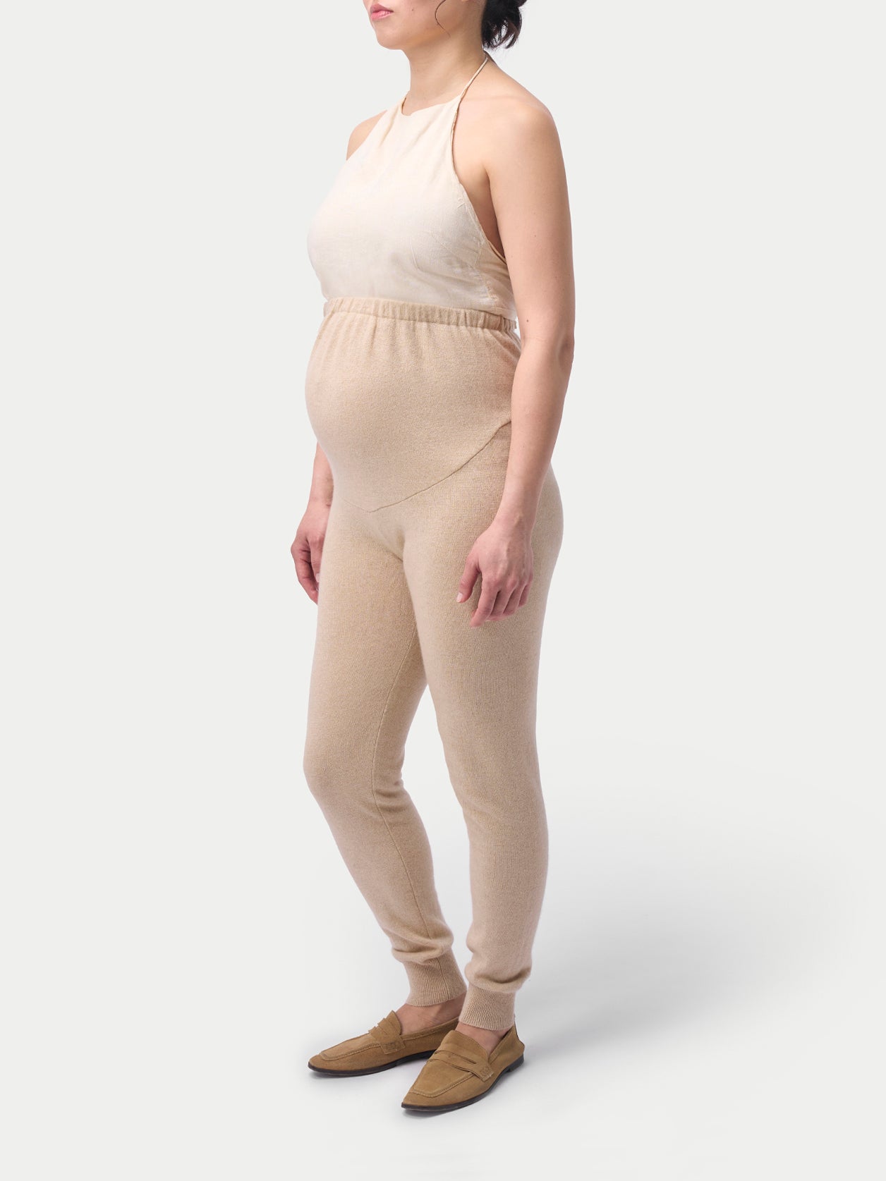 Organic Colour Over Bump Maternity Cashmere Knit Pants