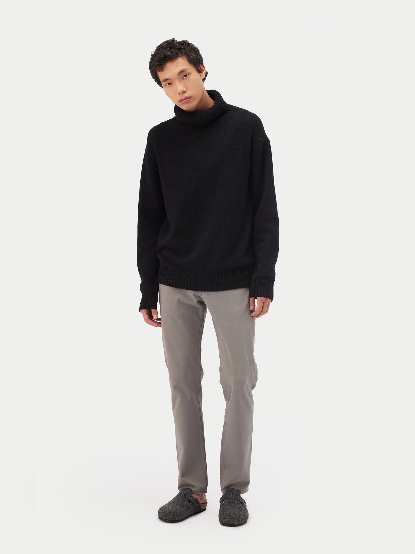 Men's Cashmere Turtleneck Black - Gobi Cashmere