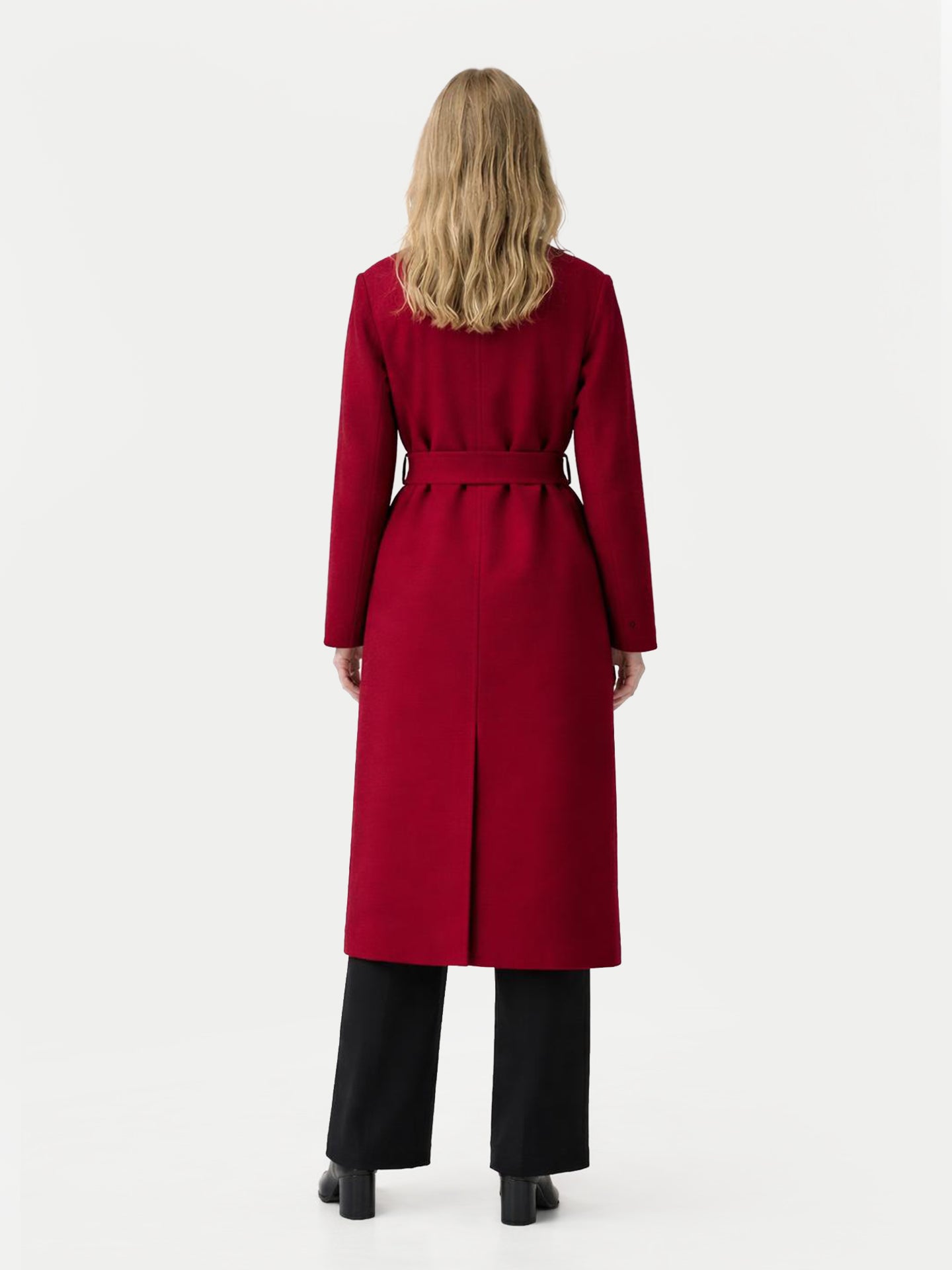 Women’s Double-Breasted Cashmere Coat Bordeaux - Gobi Cashmere
