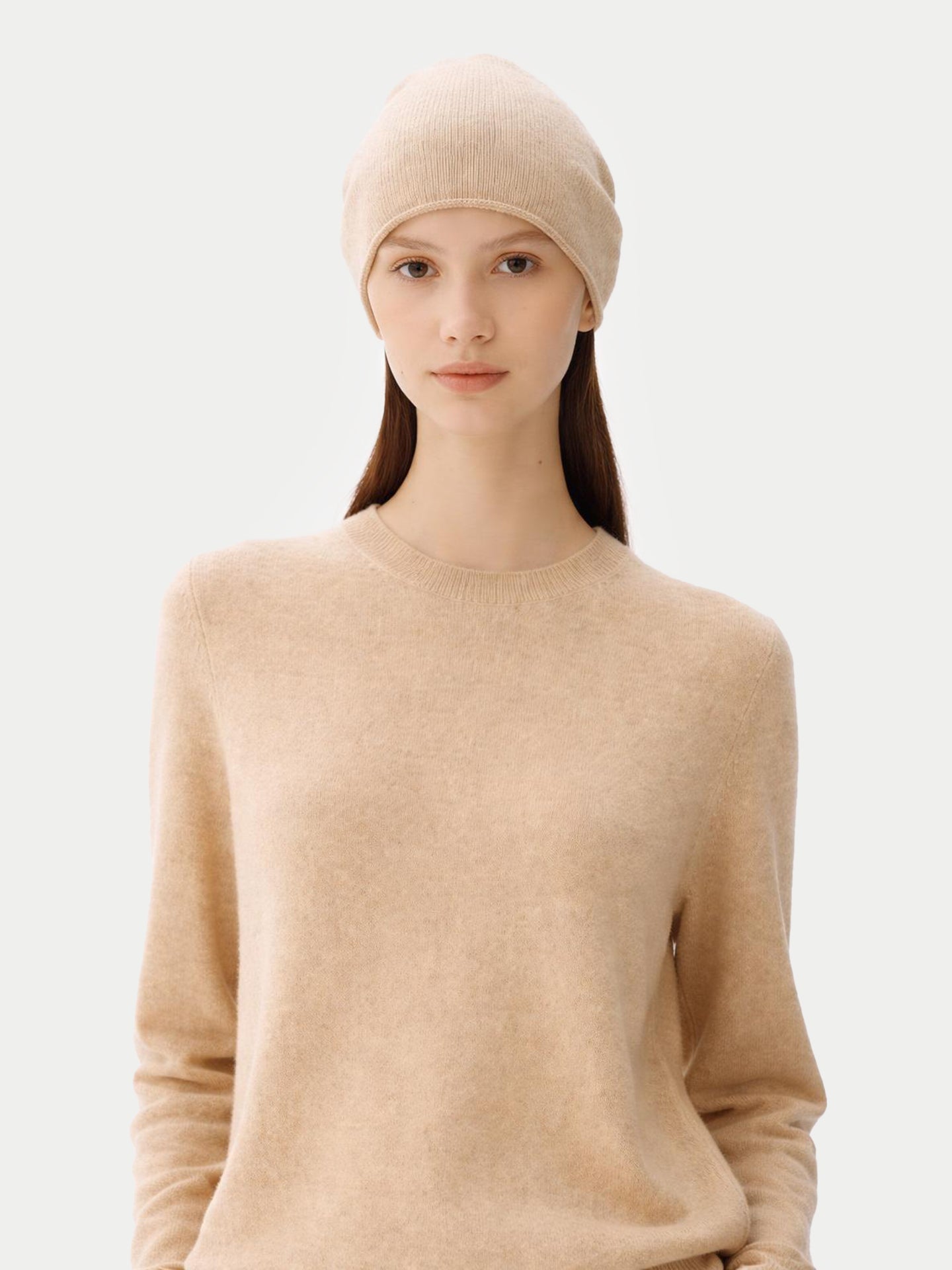 Organic Colour Cashmere € 99 Hat & Sweater Set Beige - Gobi Cashmere