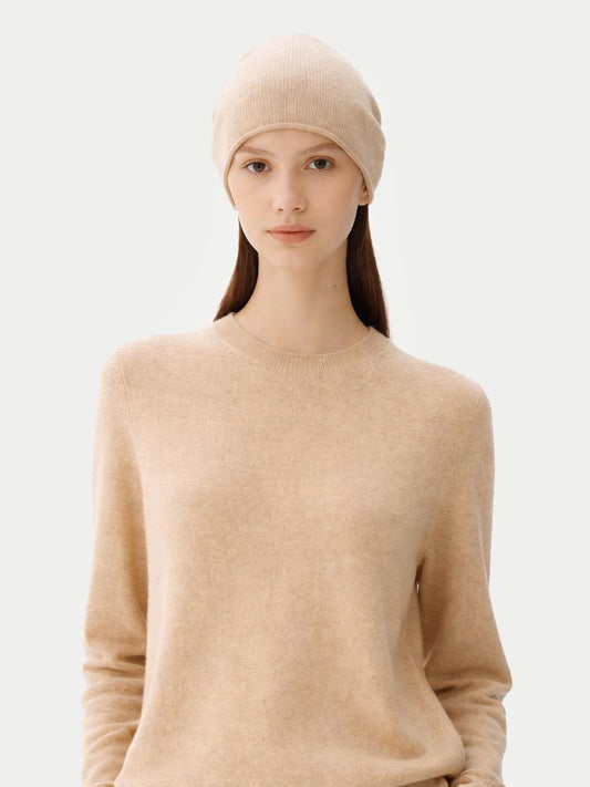 Organic Colour Cashmere € 99 Hat & Sweater Set Beige - Gobi Cashmere