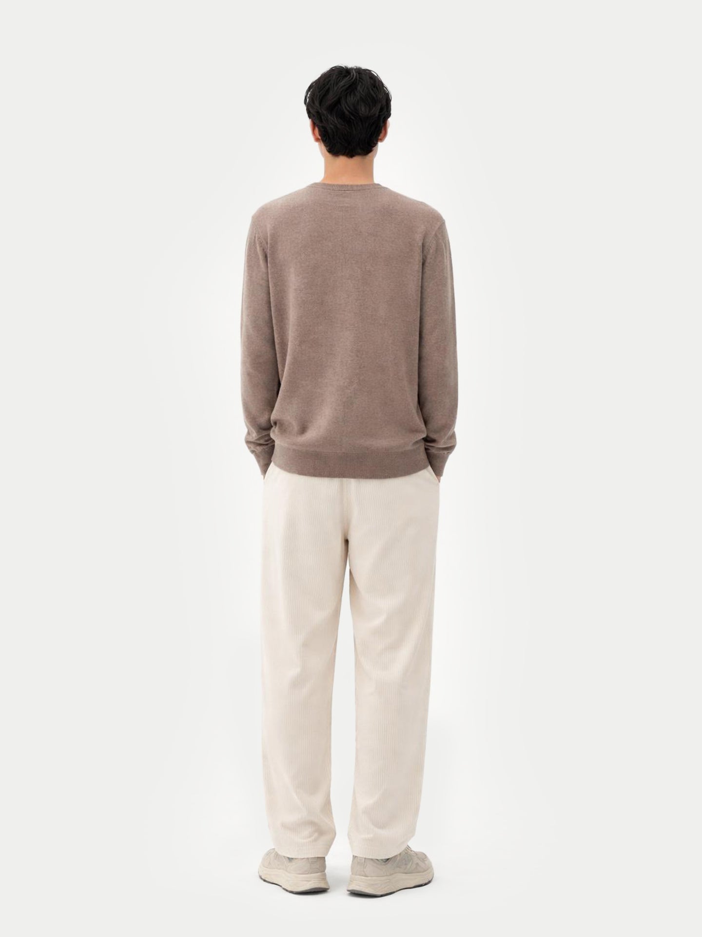 Essential Organic Cashmere Colour Crewneck Sweater Taupe - Gobi Cashmere