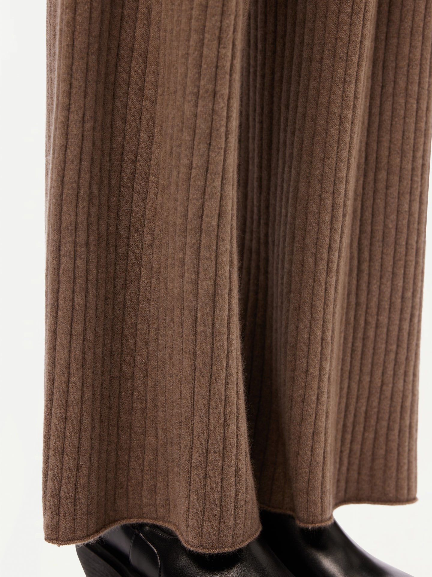 Women's Organic Colour Wide-Leg Cashmere Pants Taupe - Gobi Cashmere