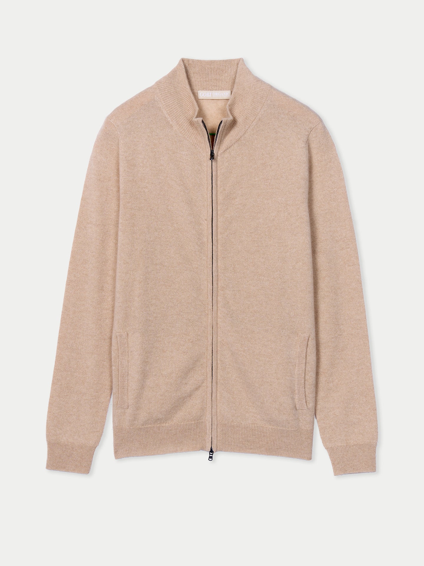 Organisk Färg Kashmir Kofta med Dragkedja