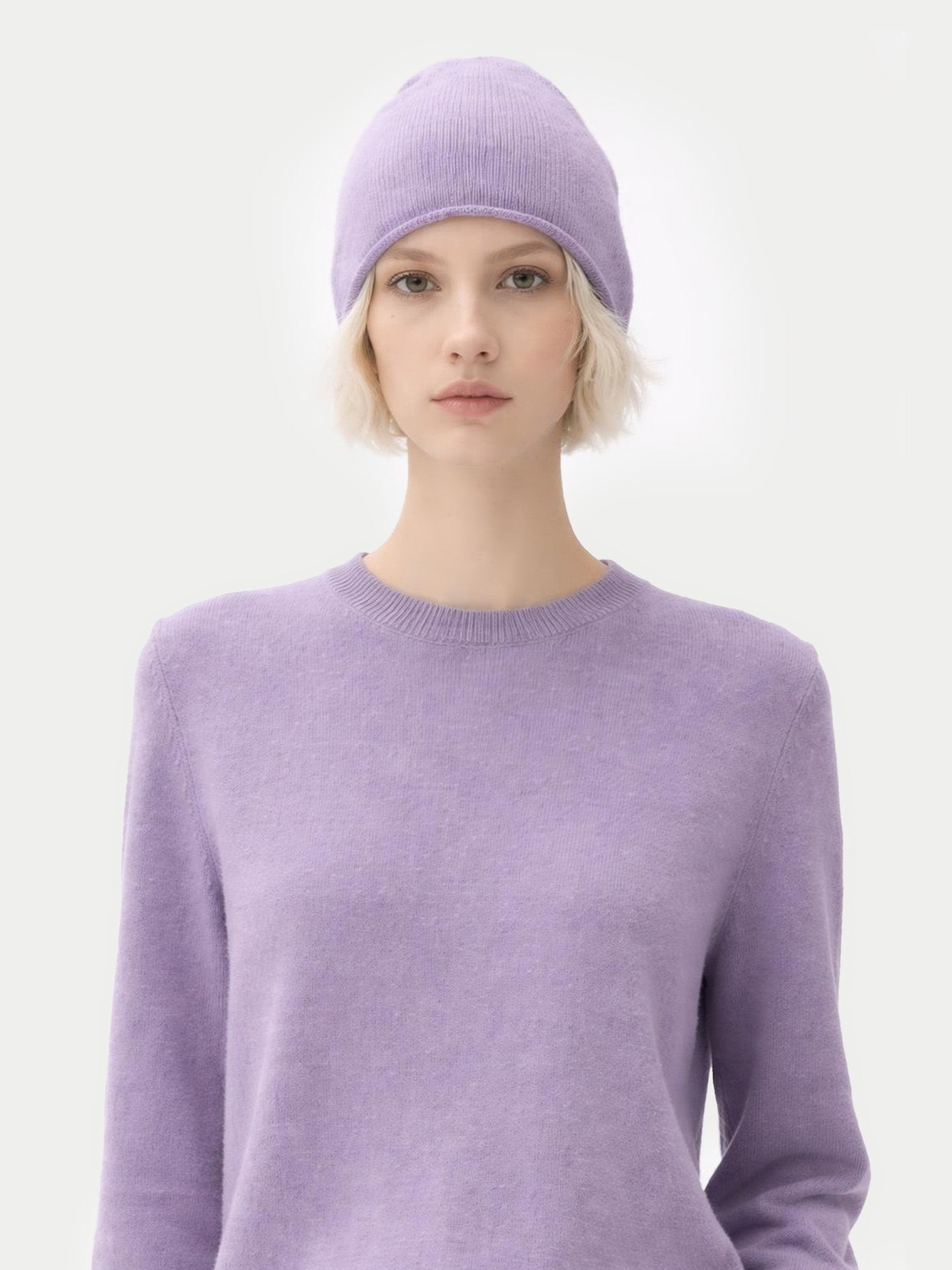€ 99 Cashmere Hat & Sweater Set Purple Ash - Gobi Cashmere