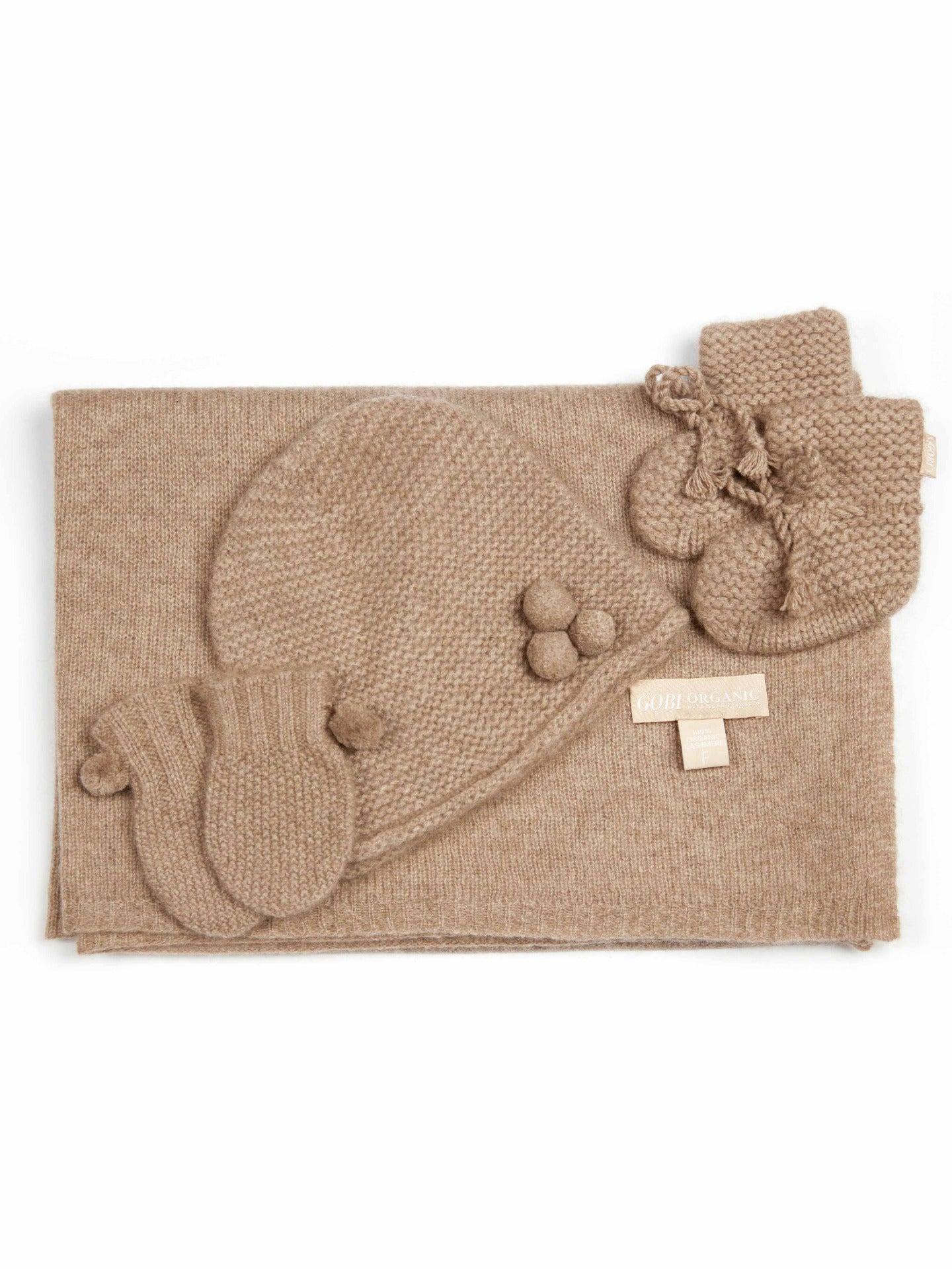 Unisex Cashmere Baby Set Taupe - Gobi Cashmere