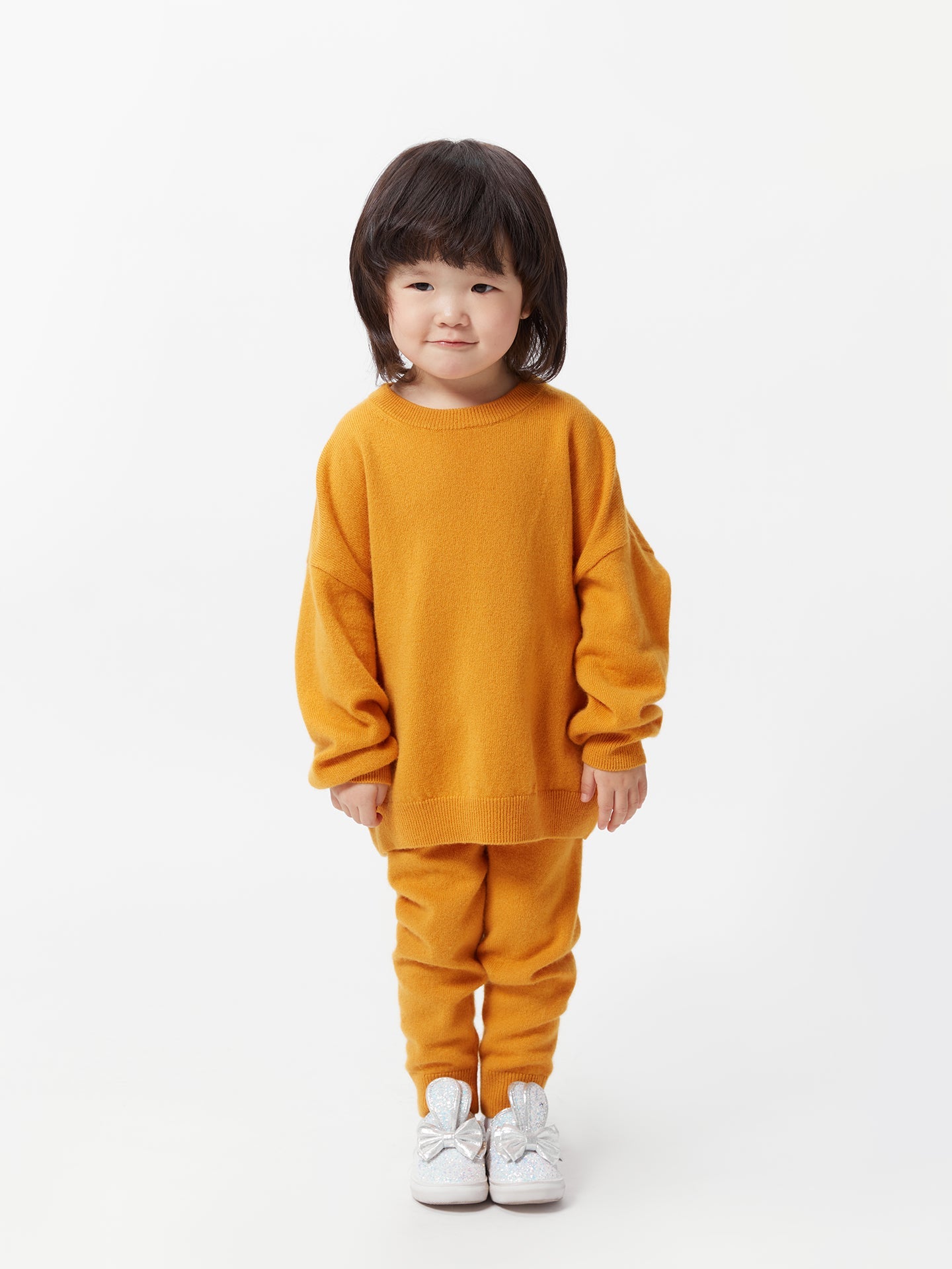 Kids Cashmere Crew Neck Sweater Daffodil - Gobi Cashmere