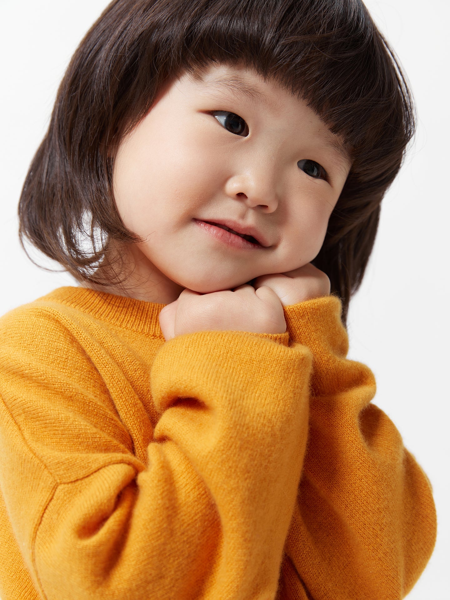 Kids Cashmere Crew Neck Sweater Daffodil - Gobi Cashmere