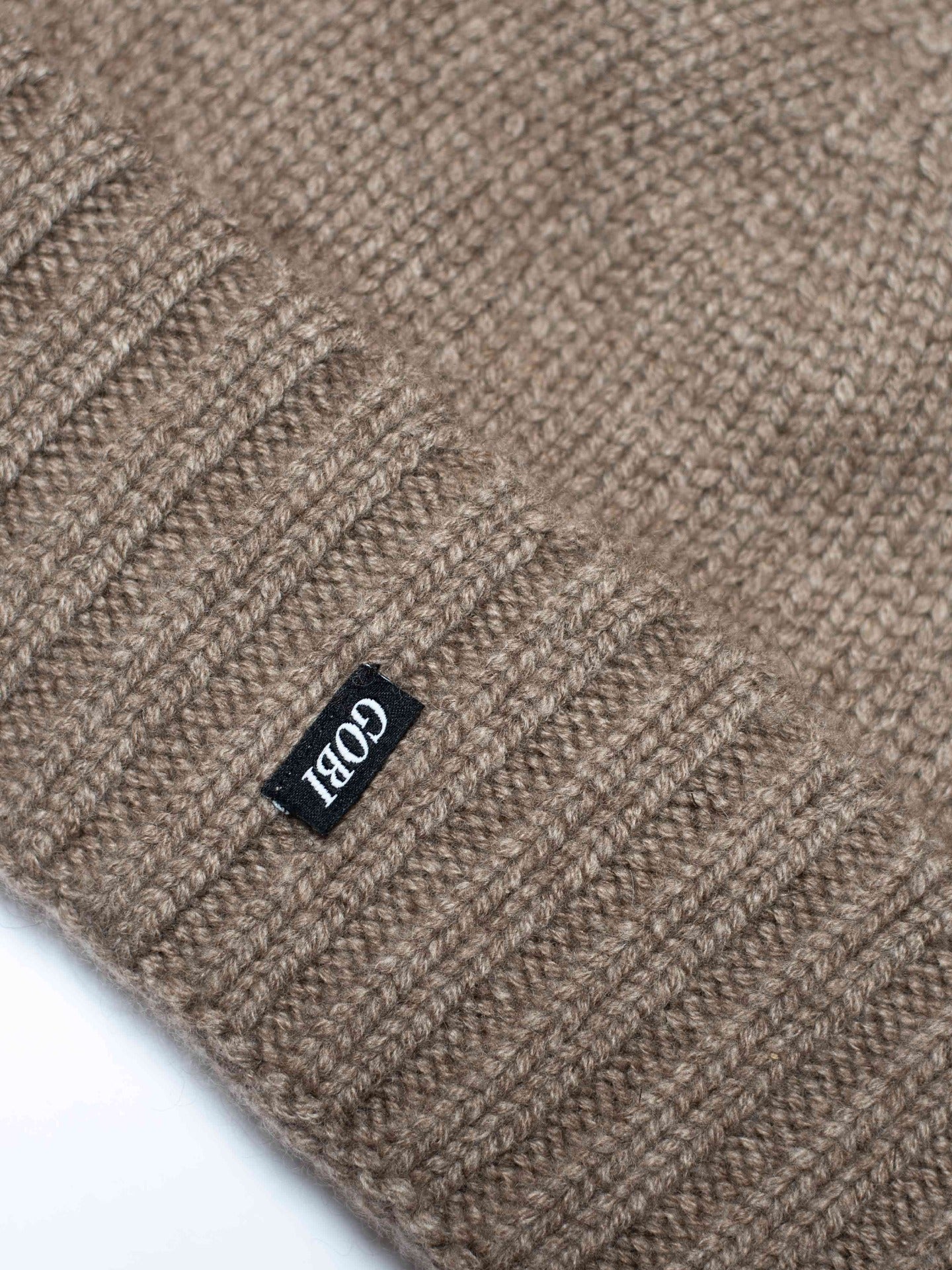 Women's Cashmere Rib Knit Hat Taupe - Gobi Cashmere