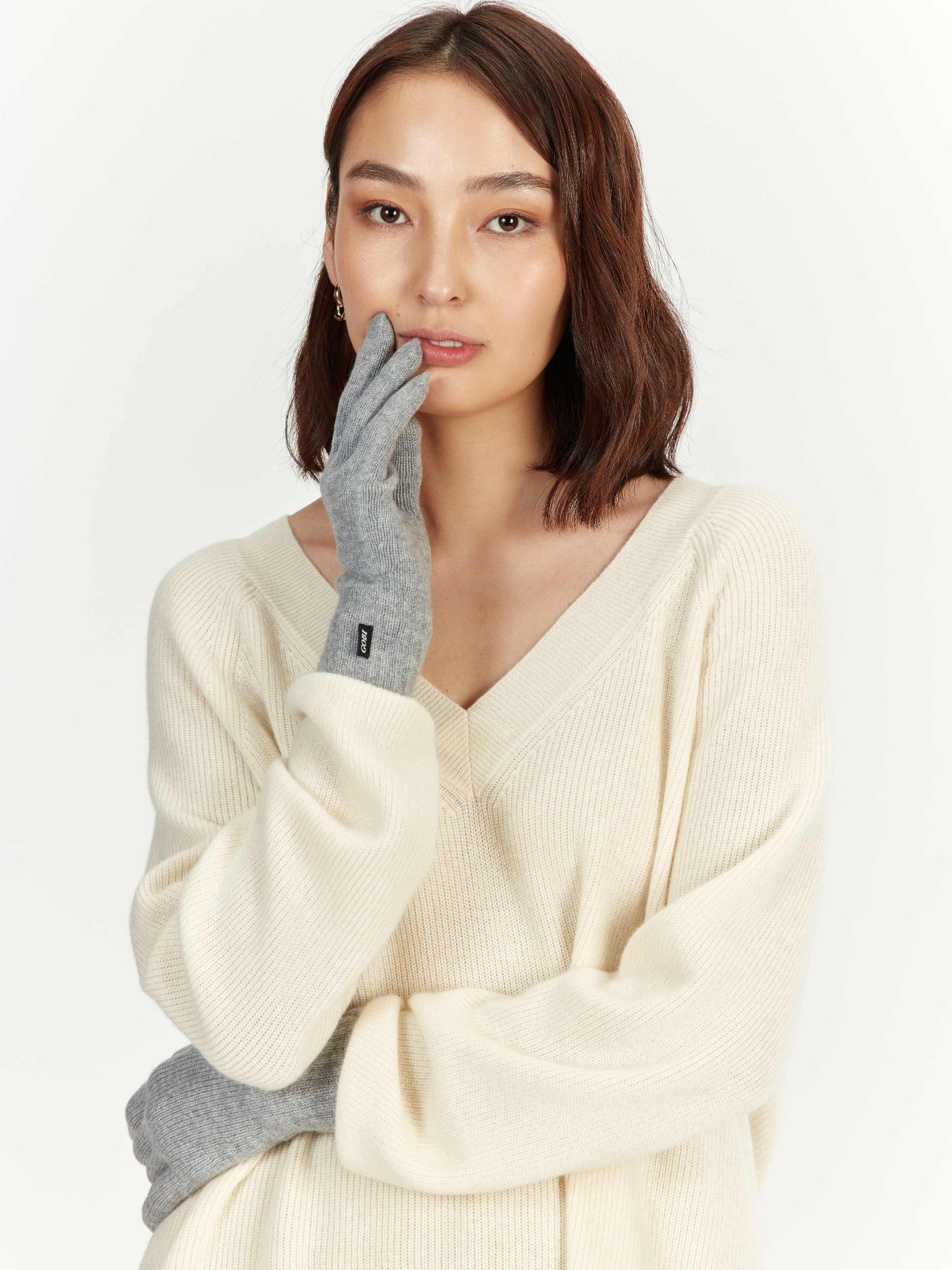 Women's Cashmere Gloves Light Gray - Gobi Cashmere