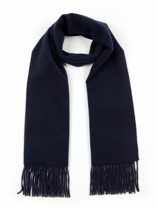 Unisex Cashmere Fringed Scarf Midnight - Gobi Cashmere