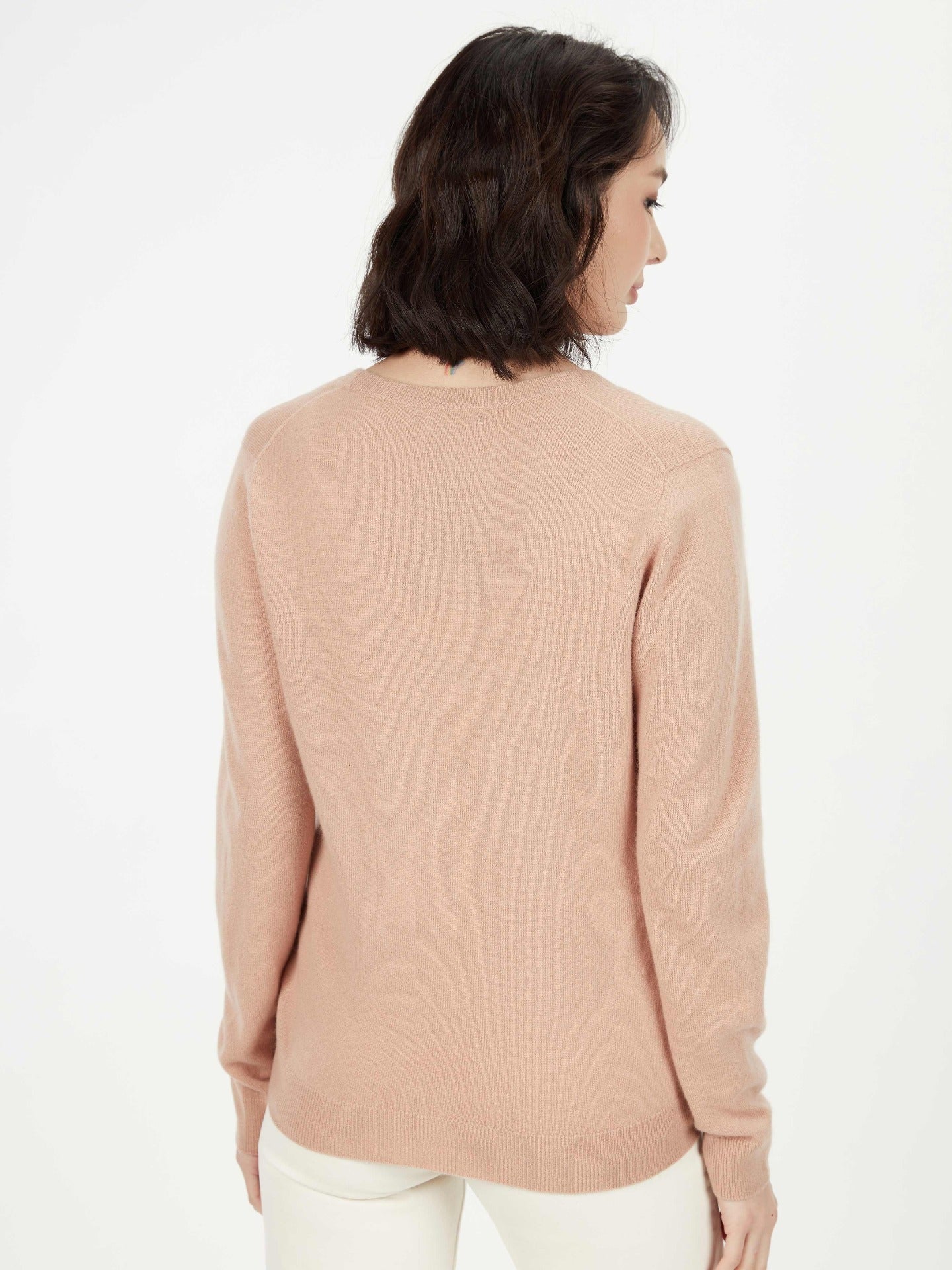 Women's Cashmere V-neck Cardigan Light Camel - Gobi Cashmere