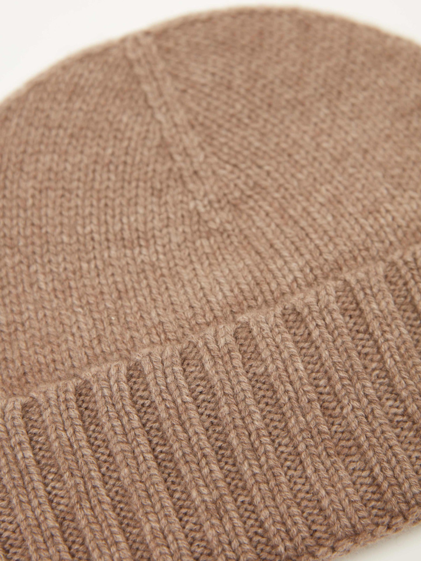 Unisex Cashmere Rib Knit Hat Taupe - Gobi Cashmere