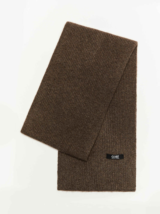 Unisex Cashmere Fishermen Knit Scarf Cocoa - Gobi Cashmere