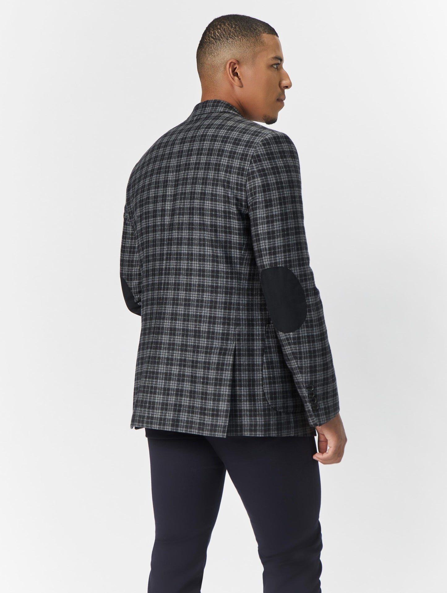 Men's Cashmere Jacket With Elbow Patches Stone Gray - Gobi Cashmere