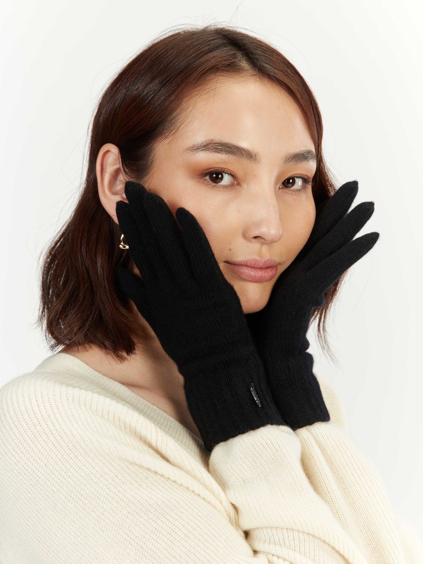 Women's Cashmere Gloves Black - Gobi Cashmere