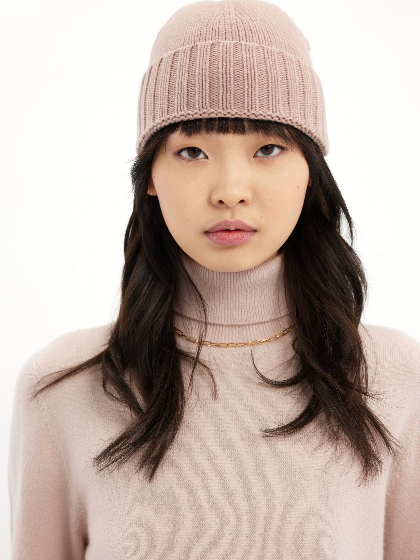 Women's Cashmere Rib Knit Hat Adobe Rose - Gobi Cashmere