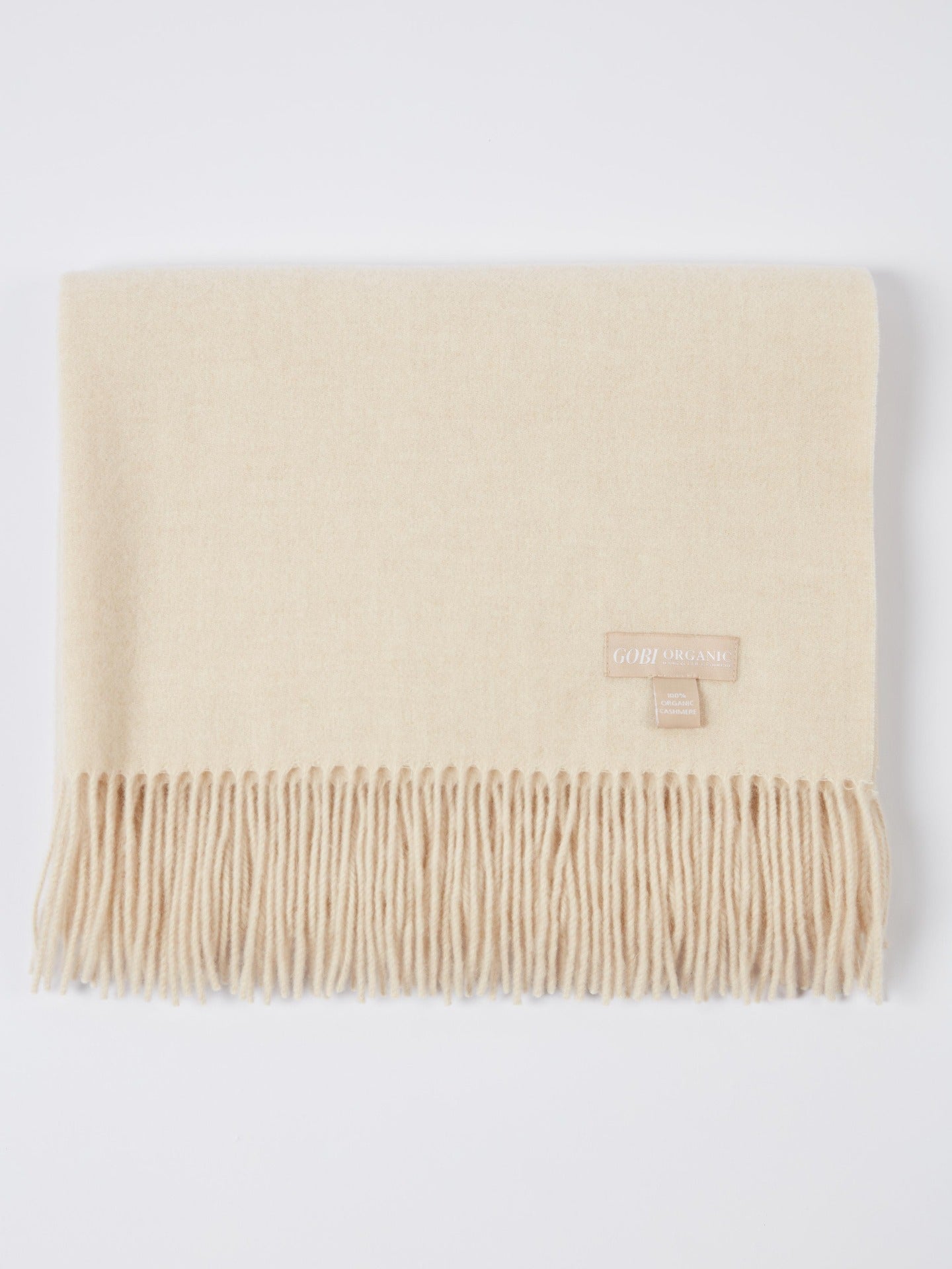 Women's Cashmere Woven Scarf Beige - Gobi Cashmere