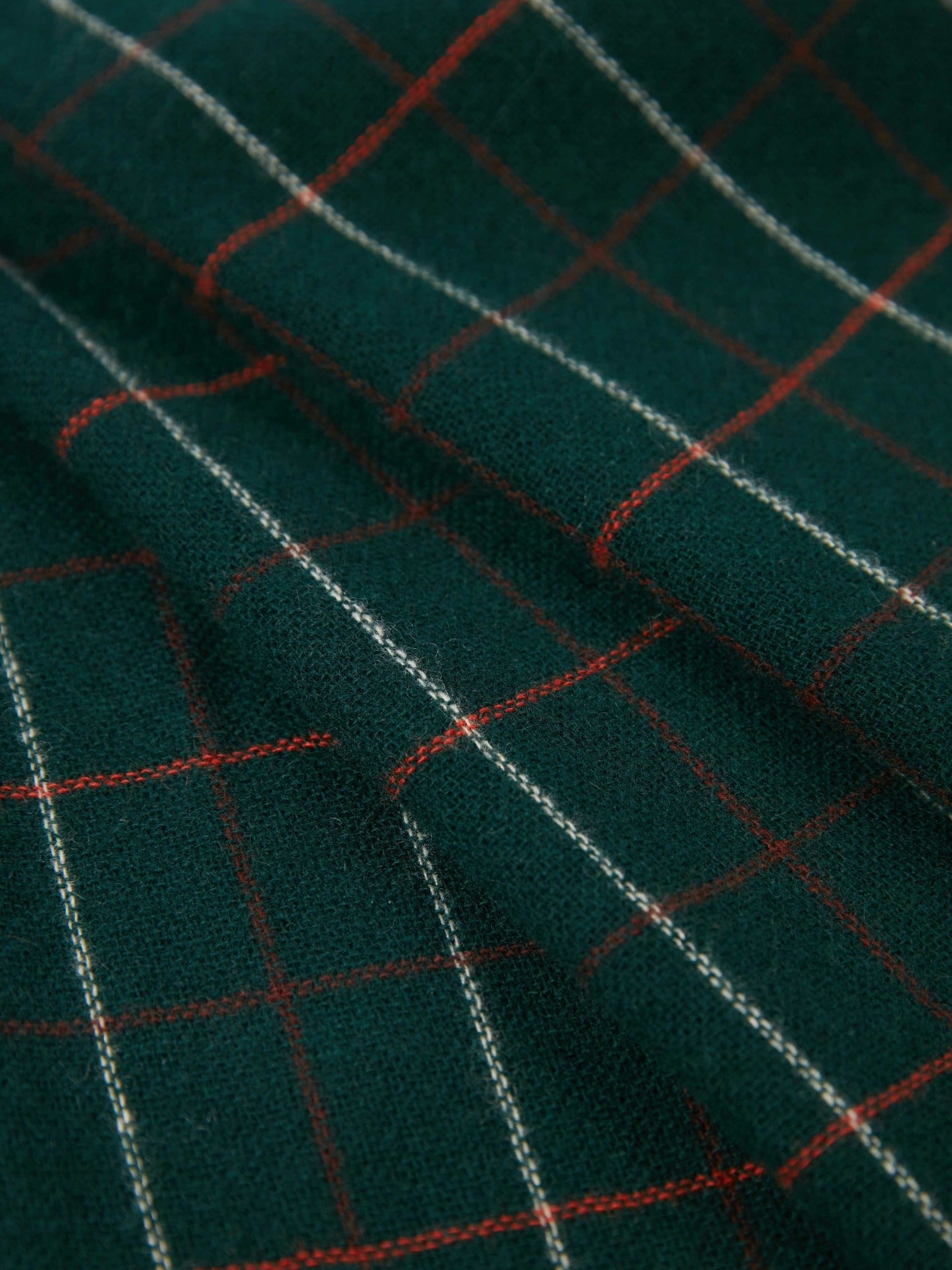 Men's Cashmere Micro Check Scarf Dark Green - Gobi Cashmere 