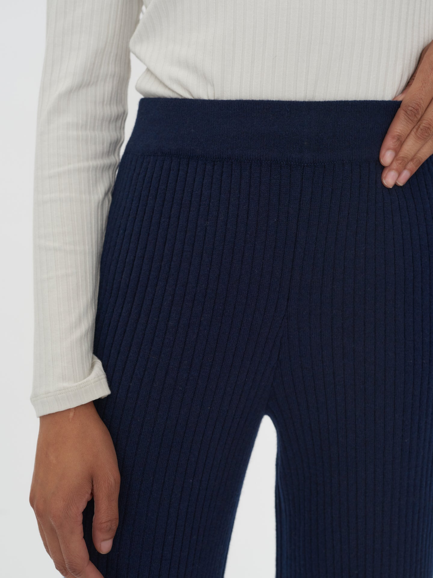 Women's Cashmere Pants Navy - Gobi Cashmere