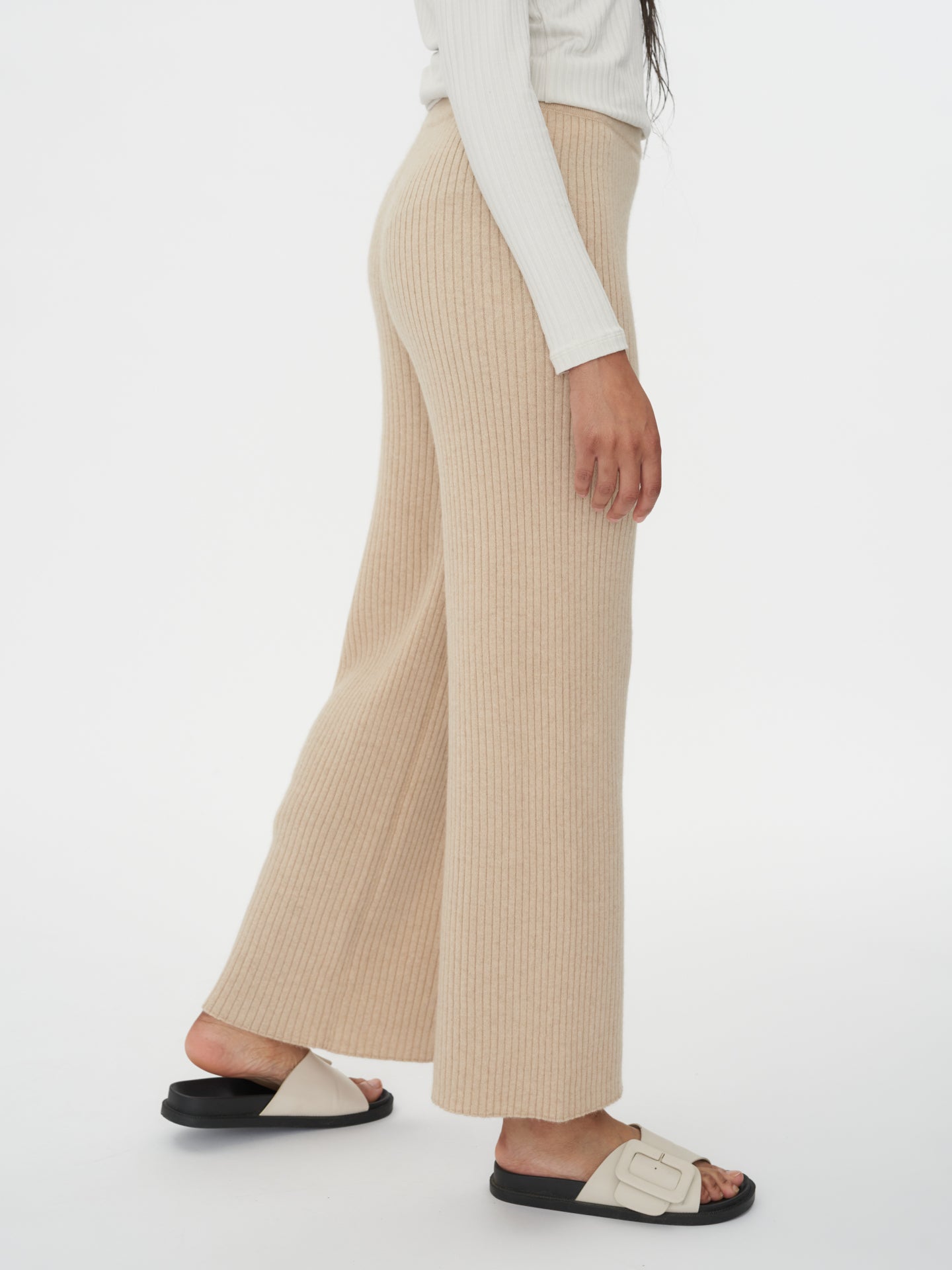 Women's Cashmere Pants Beige - Gobi Cashmere