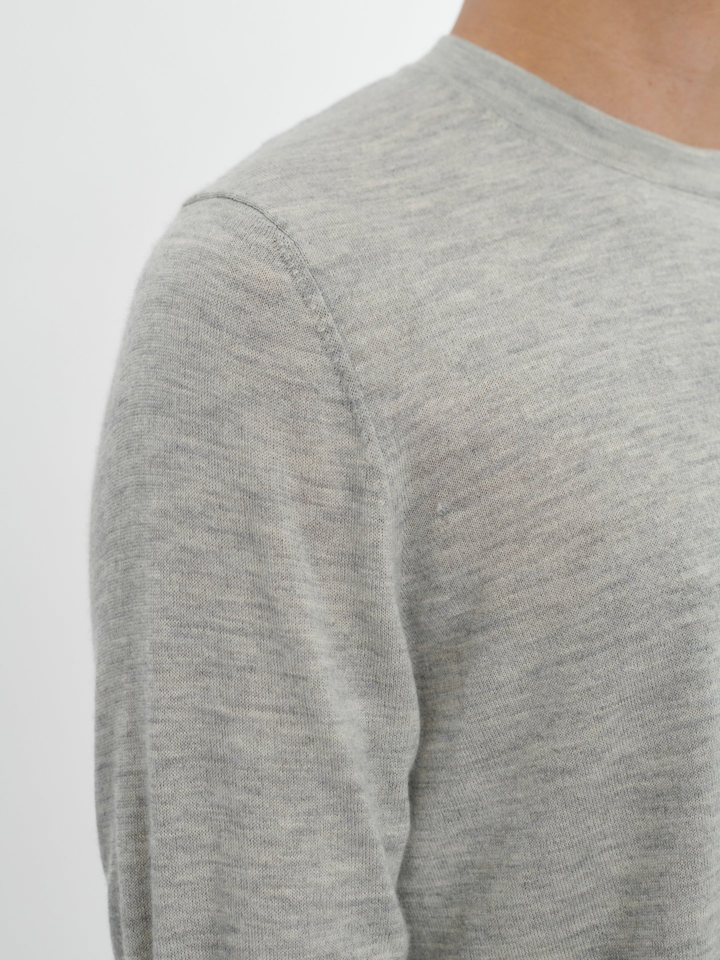 Men's Silk Cashmere T-Shirt Light Gray - Gobi Cashmere