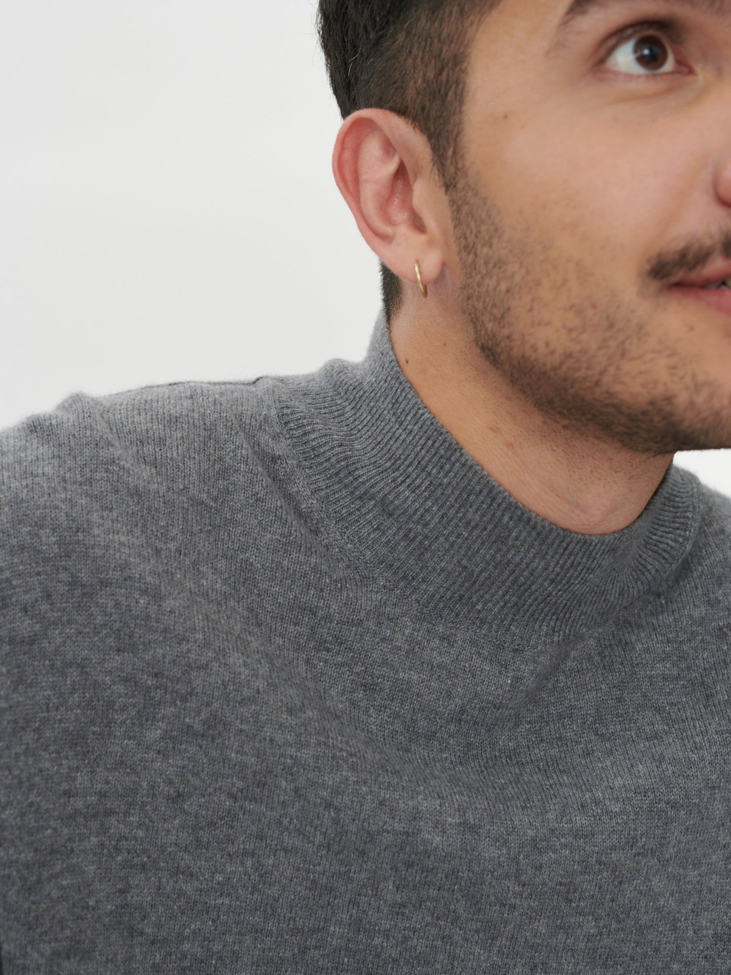 Men's Cashmere Mock Neck Sweater Dim Gray - Gobi Cashmere