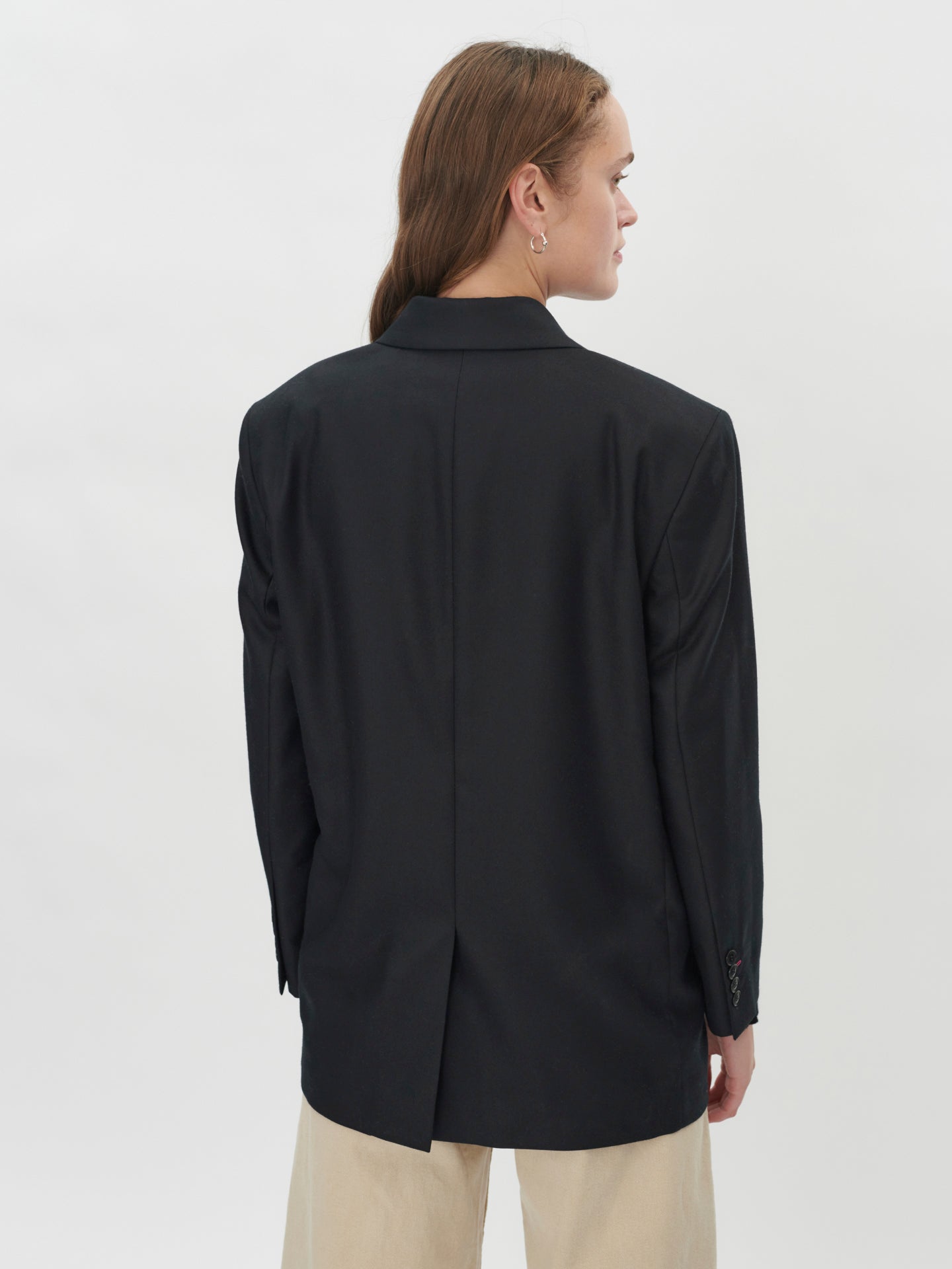 Women's Cashmere Oversized Blazer Black - Gobi Cashmere