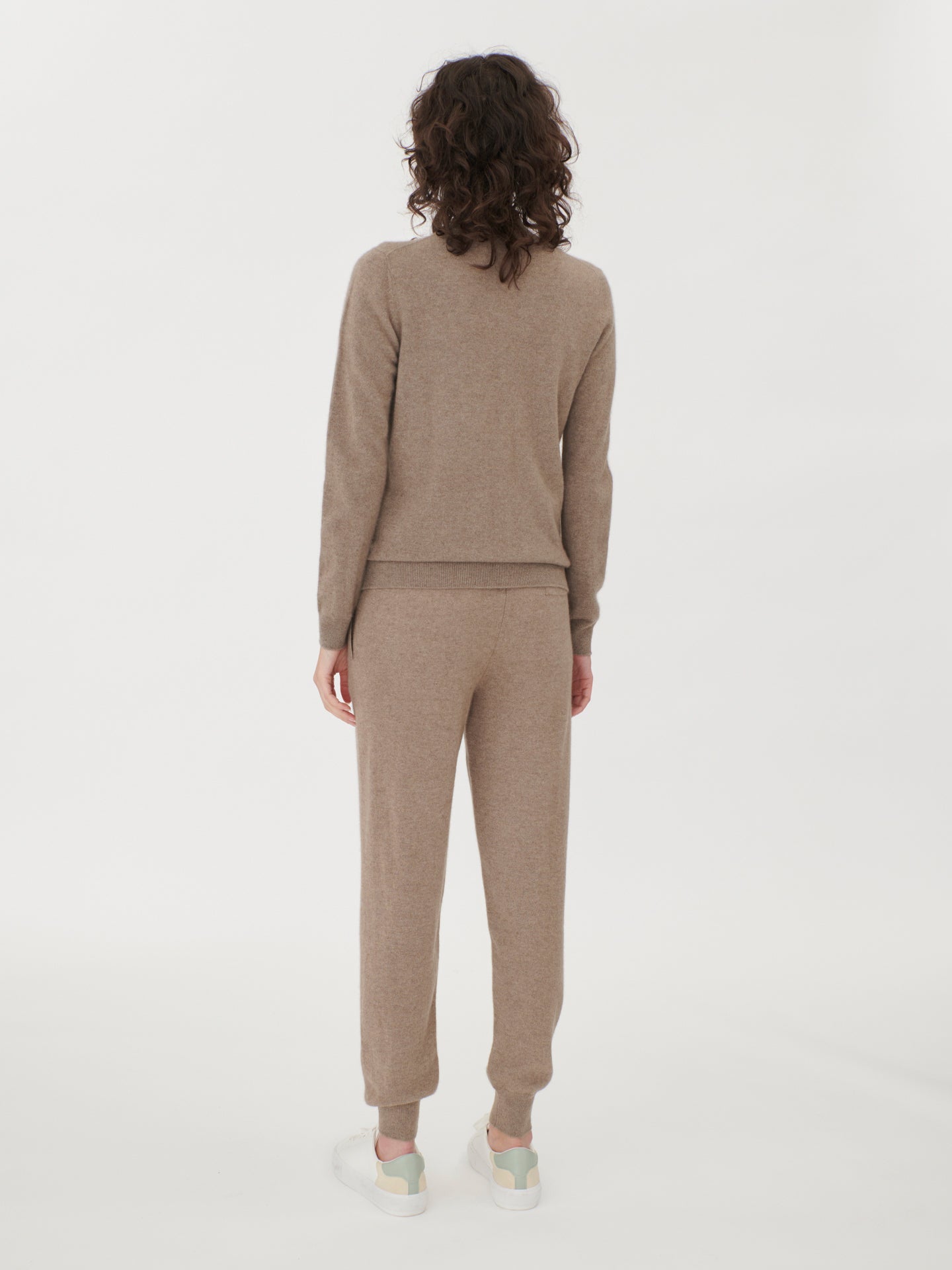 Women's Cashmere Full-Zip Cardigan Taupe - Gobi Cashmere