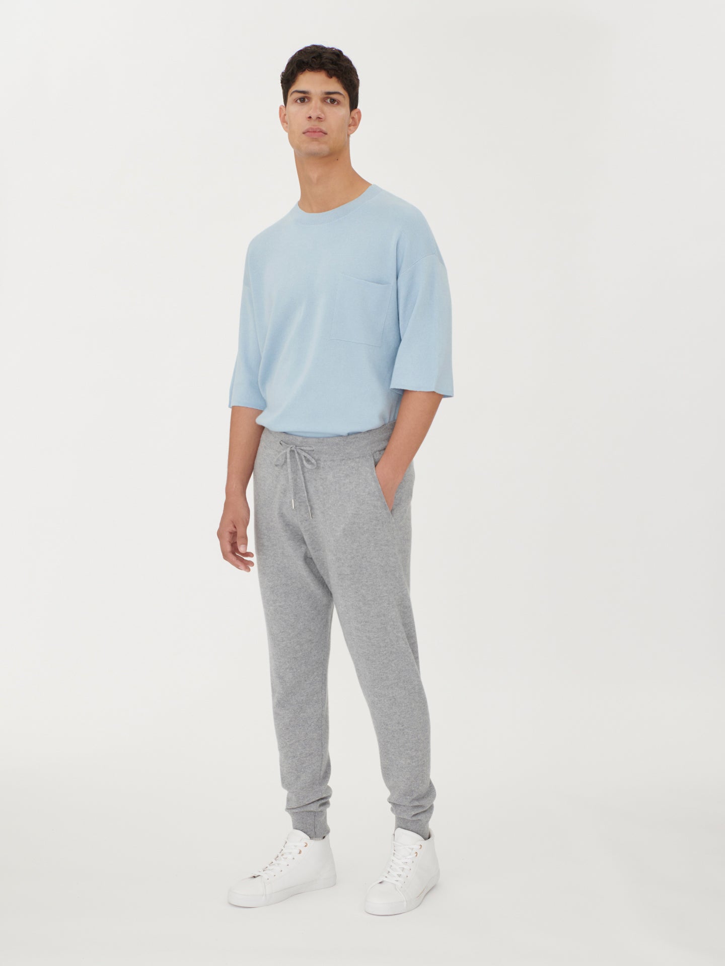 Men's Cashmere Jogger Light Gray - Gobi Cashmere