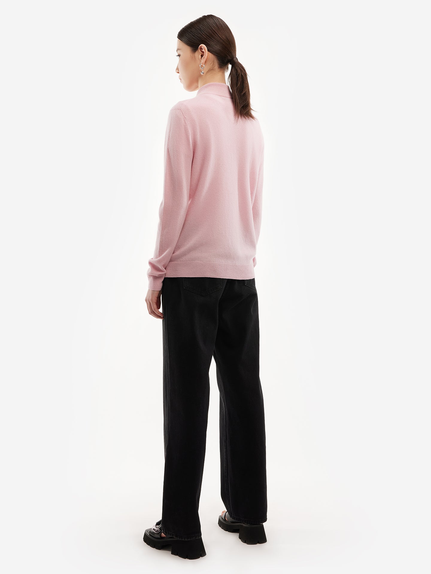 Women's Cashmere Full-Zip Cardigan Almond Blossom - Gobi Cashmere