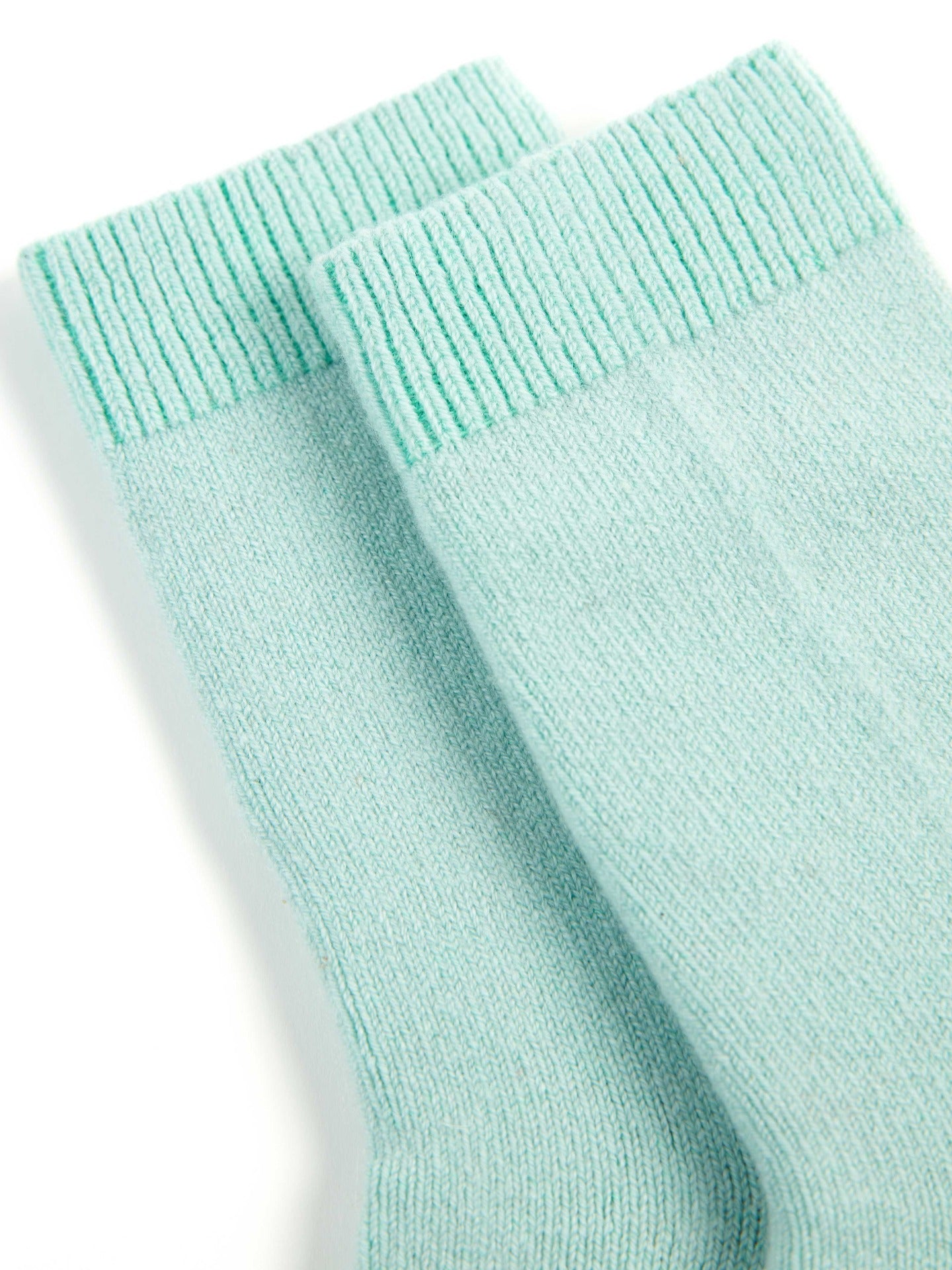 Unisex Cashmere Rib Knit Bed Socks Whispering Blue - Gobi Cashmere
