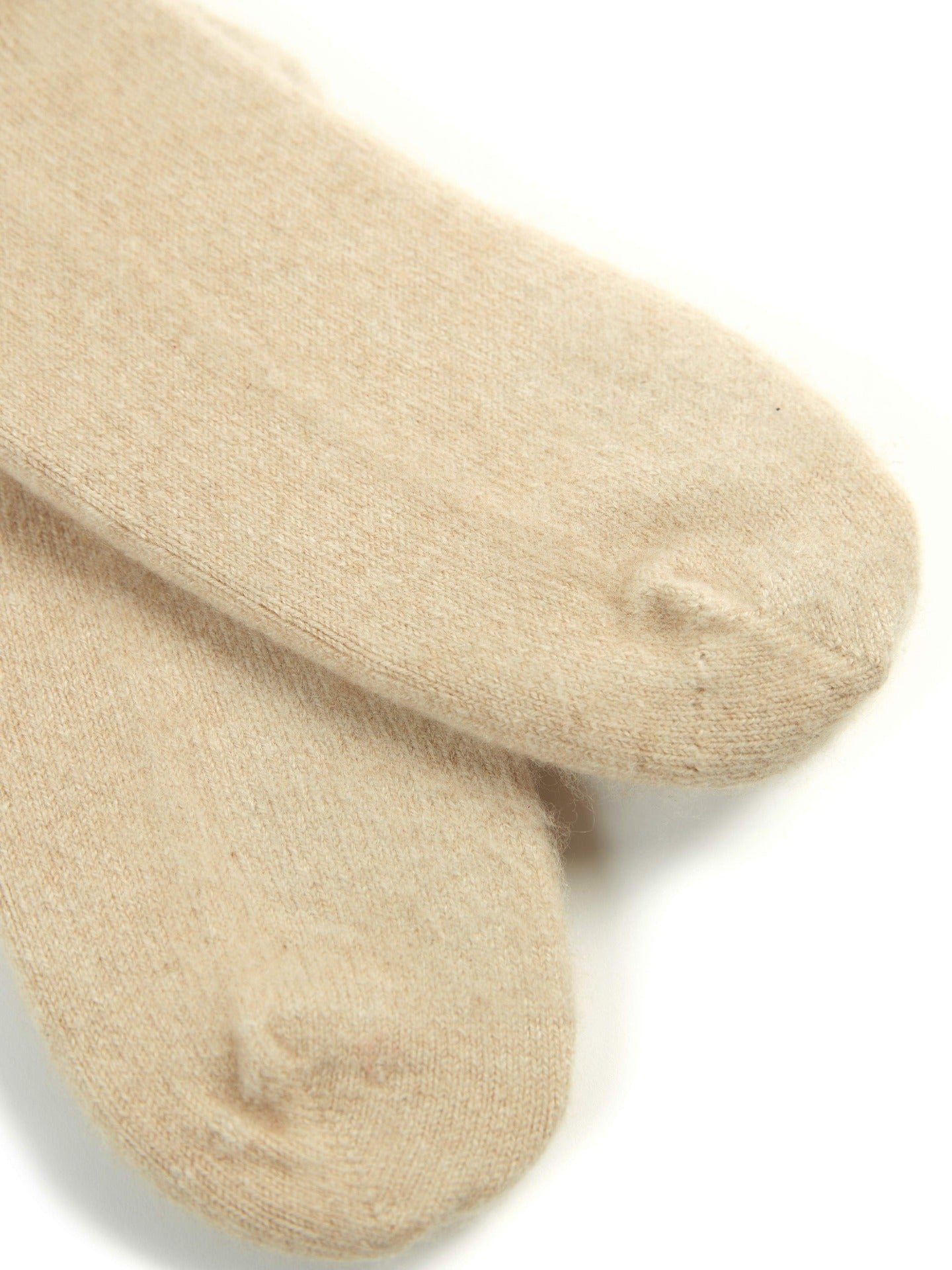 Organic Colour Unisex Rib Knit Bed Socks Beige  - Gobi Cashmere