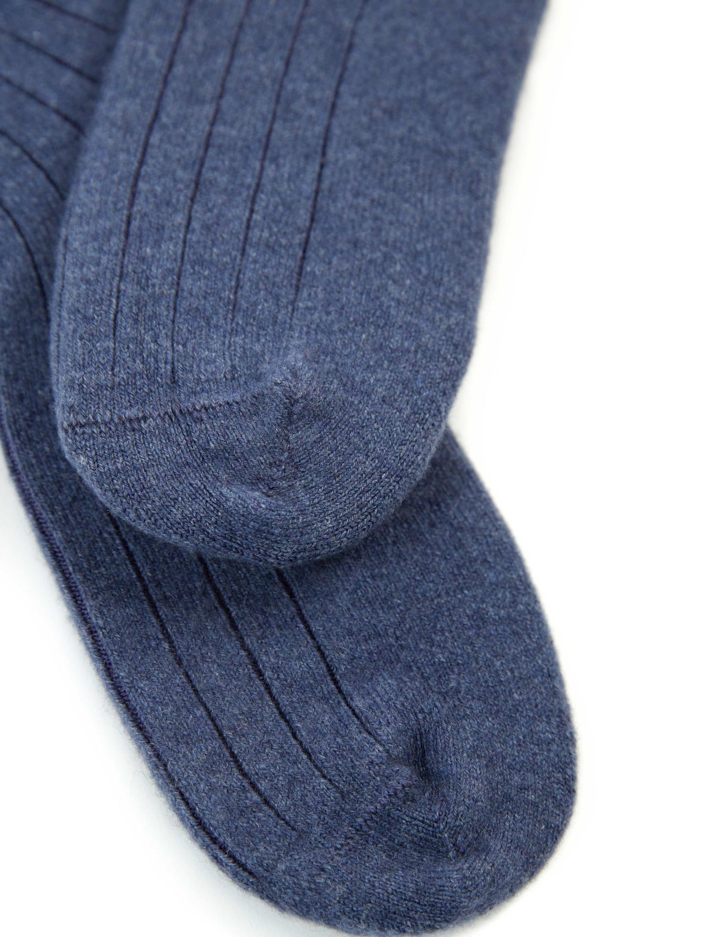 Unisex Cashmere Trim Knit Bed Socks Crown Blue - Gobi Cashmere