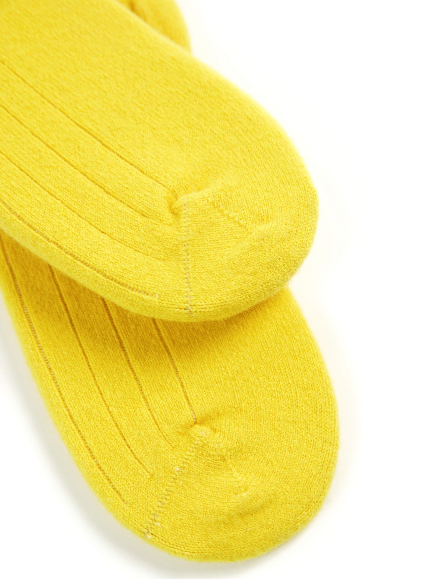 Unisex Cashmere Trim Knit Bed Socks Empire Yellow - Gobi Cashmere